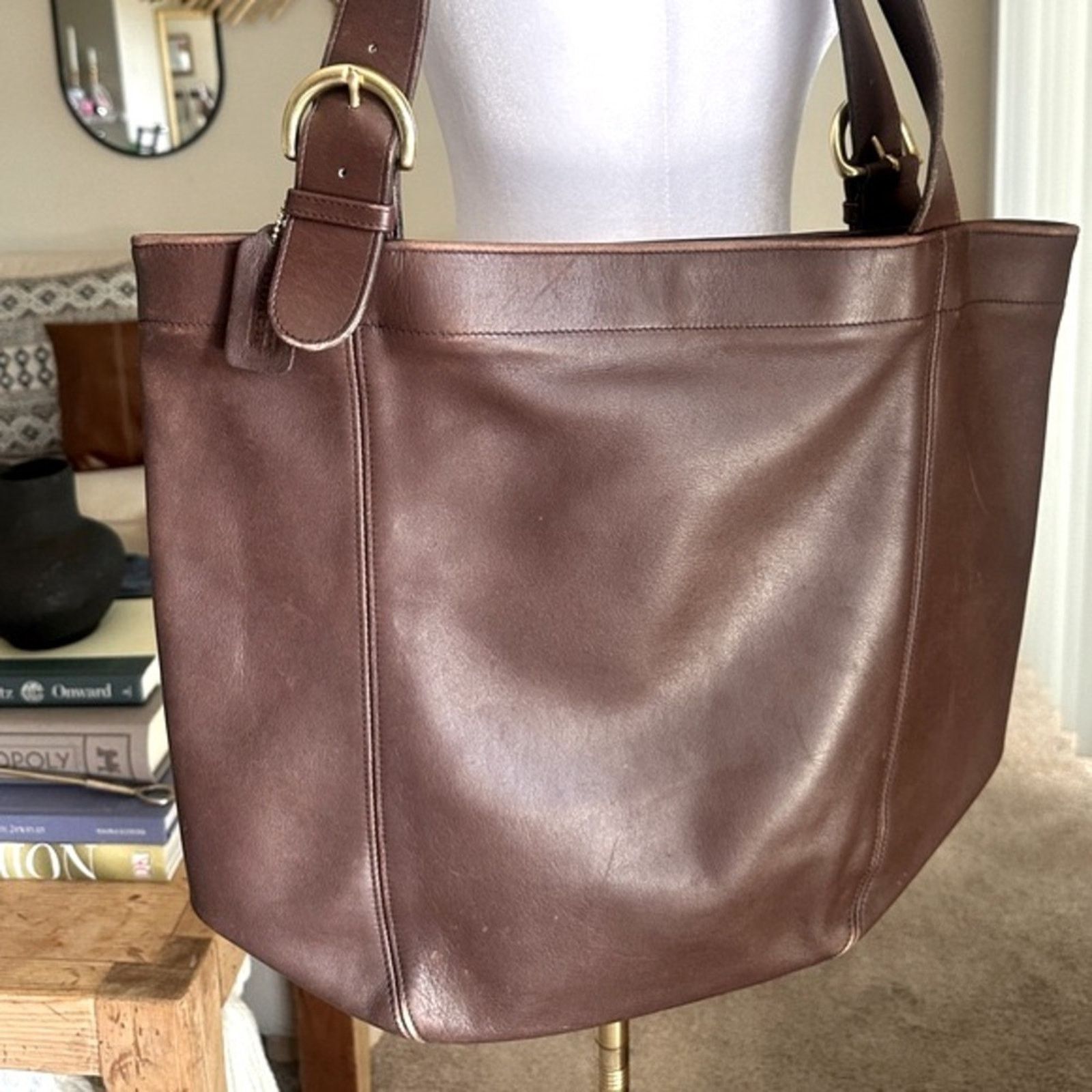 Coach COACH Vintage Duffle Soho XL Vermillion Brown Leather Purse Size ONE SIZE - 6 Thumbnail