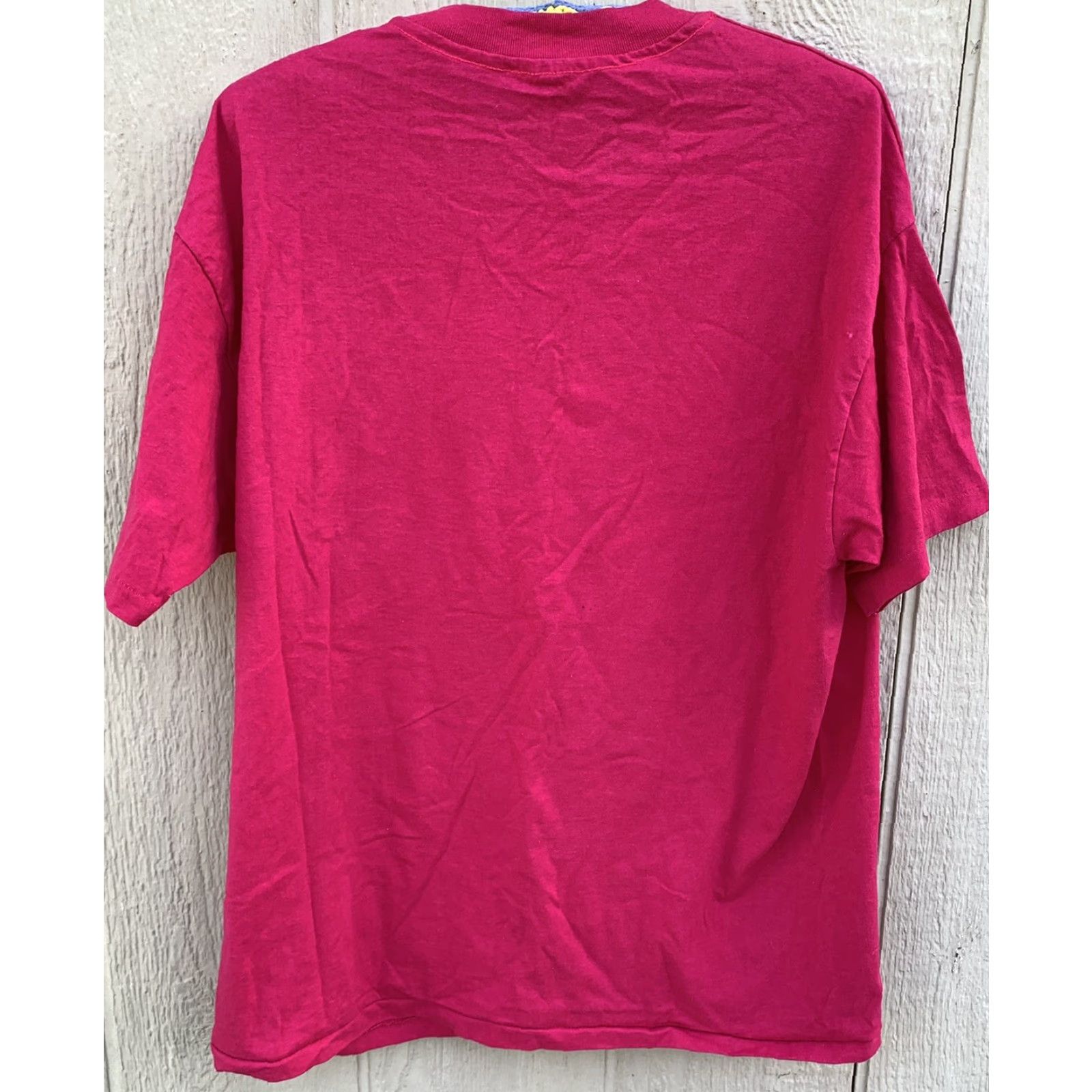 Hanes VINTAGE Hanes Heavyweight 50/50 T-Shirt Wolf Graphics Juneau Alaska 1990s 1993 XL Mens Pink Short Sleeve Crew Neck Graphic Print Size US XL / EU 56 / 4 - 7 Thumbnail