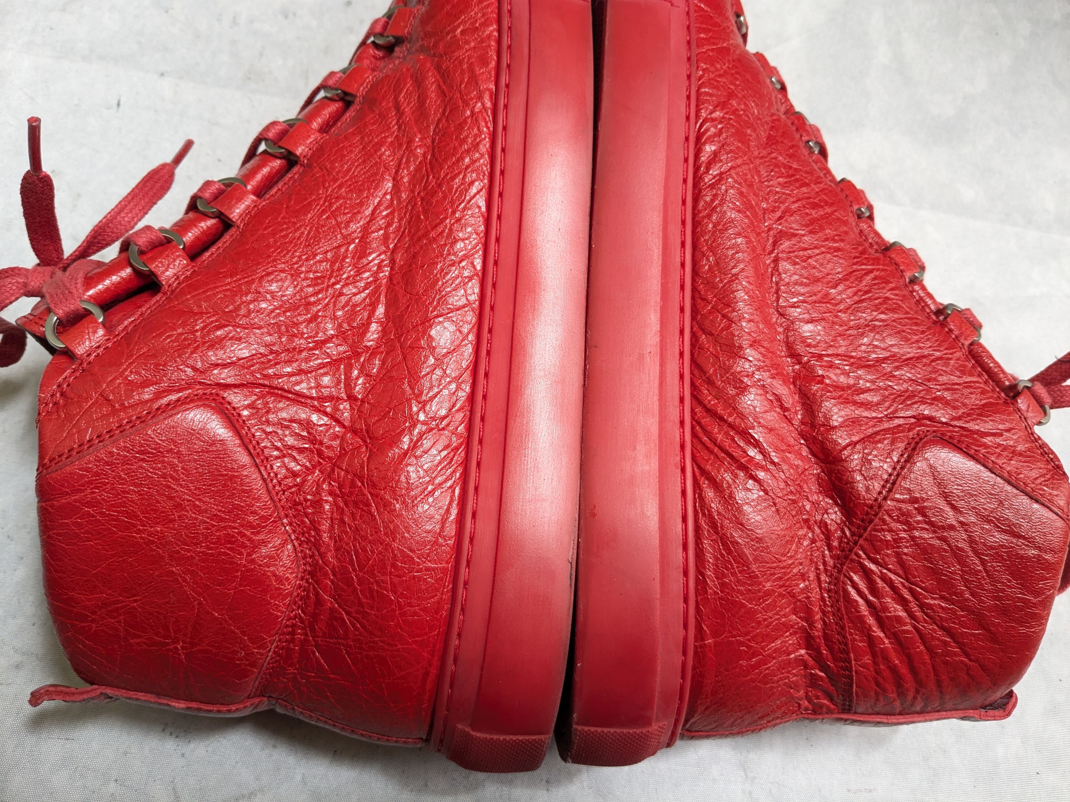 Balenciaga Balenciaga Arena Red 13 High Tops Leather Sneakers Size US 13 / EU 46 - 10 Thumbnail