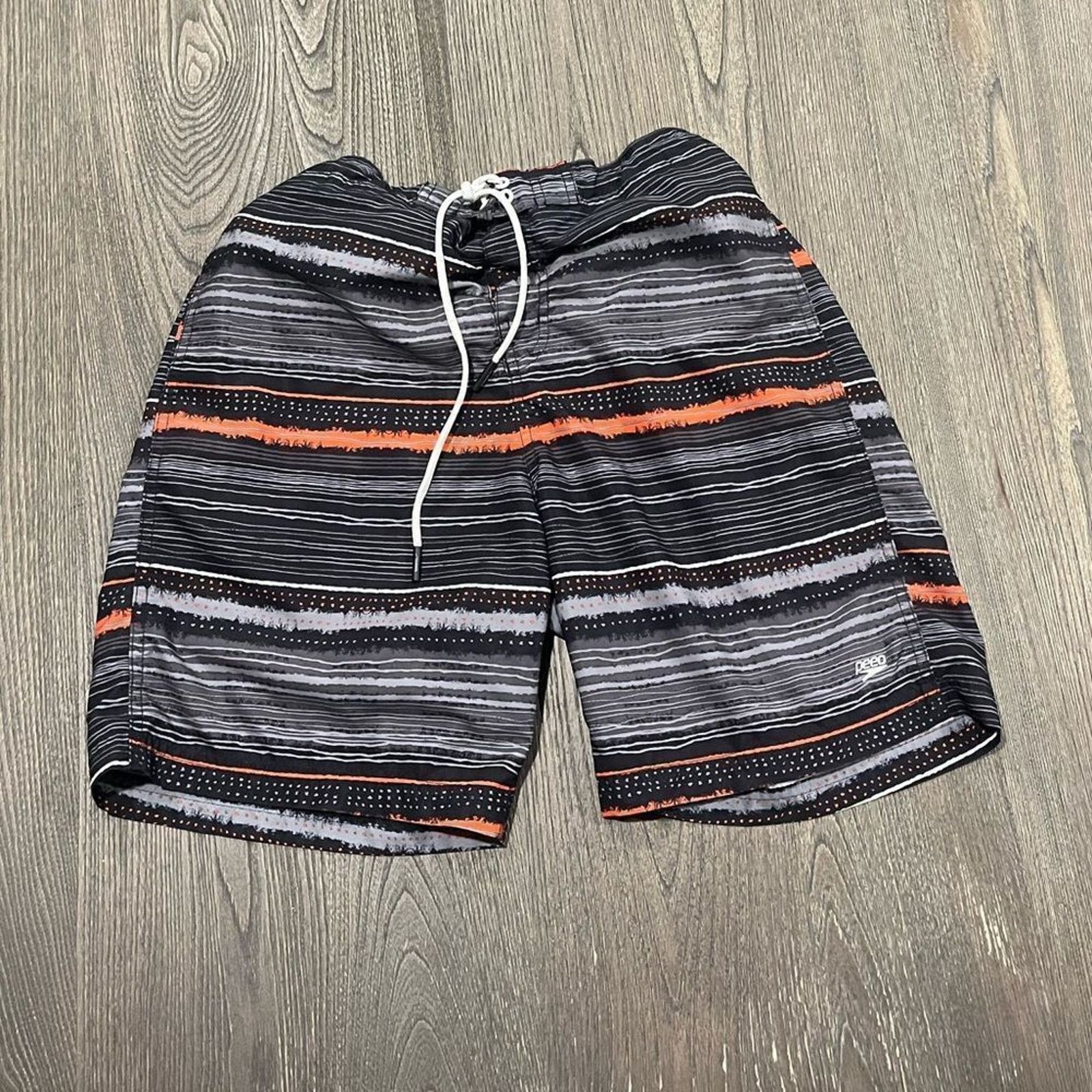 Speedo Speedo Gray Orange Drawstring Board Shorts Size M Size US 28 / EU 44 - 1 Thumbnail