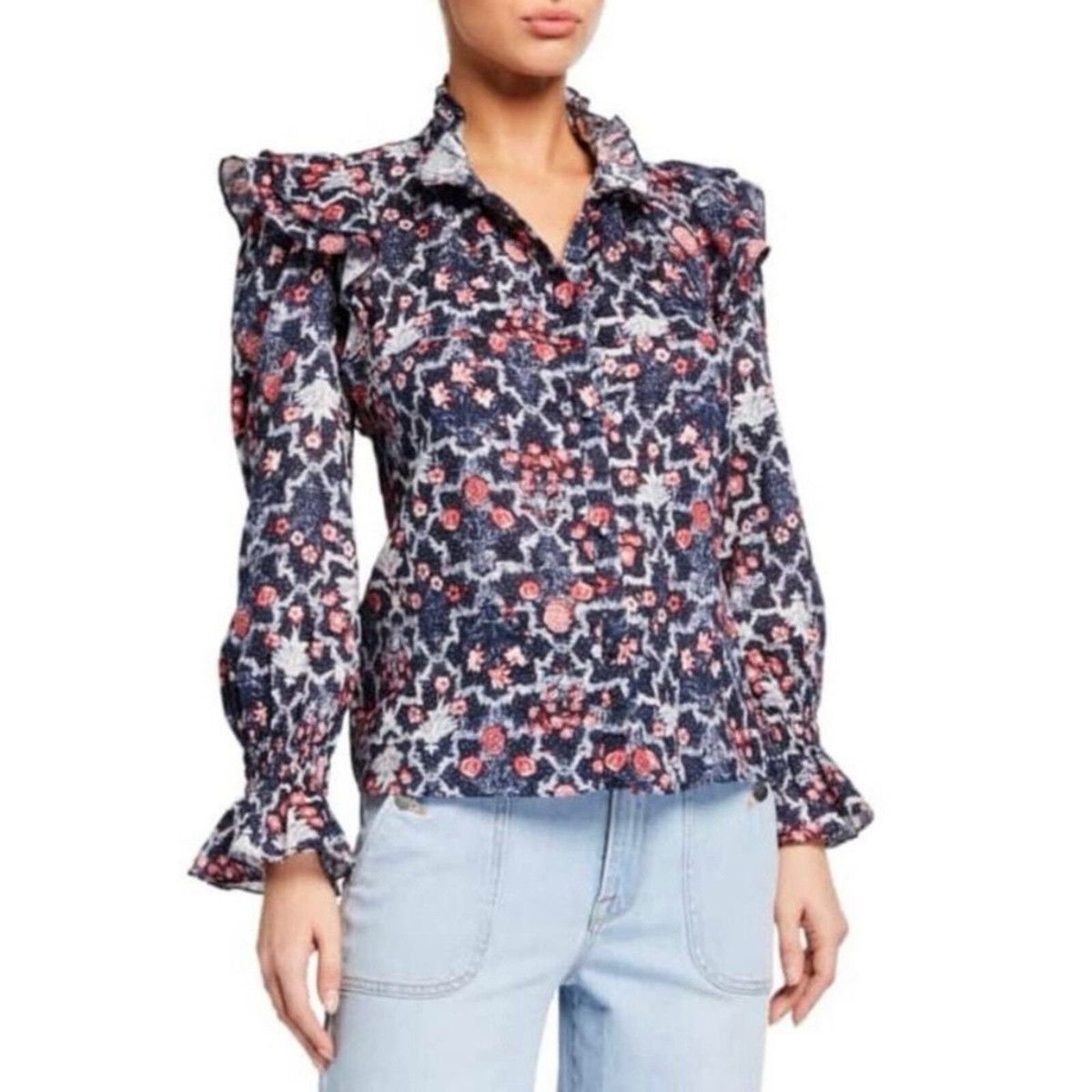 Isabel Marant Etoile Isabel Marant Etoile Blouse Tedy Linen Ruffle Button Up Size M / US 6-8 / IT 42-44 - 11 Thumbnail