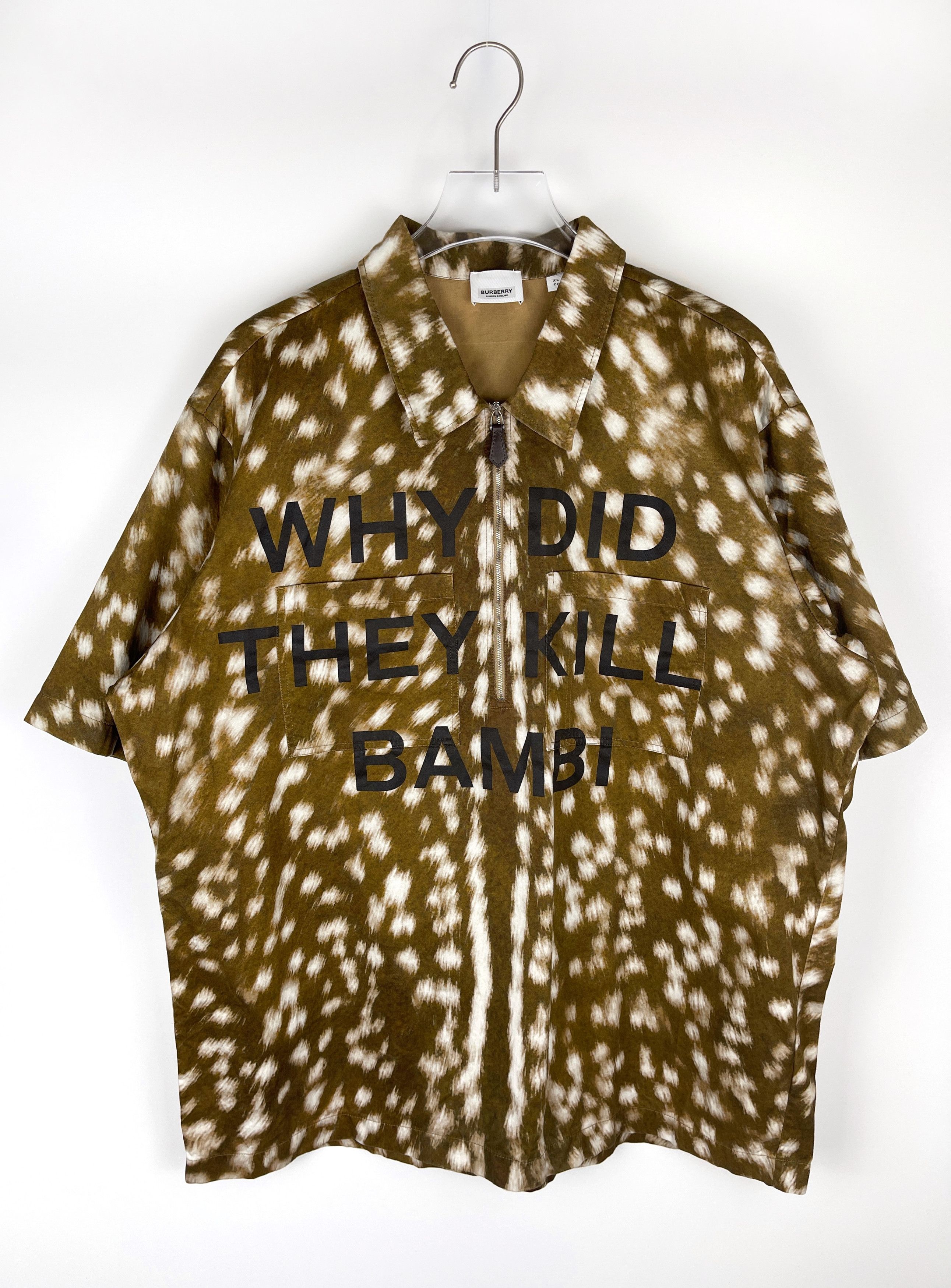 image of Burberry F/w2019 All-Over Bambi Shirt in Gold, Men's (Size XL)