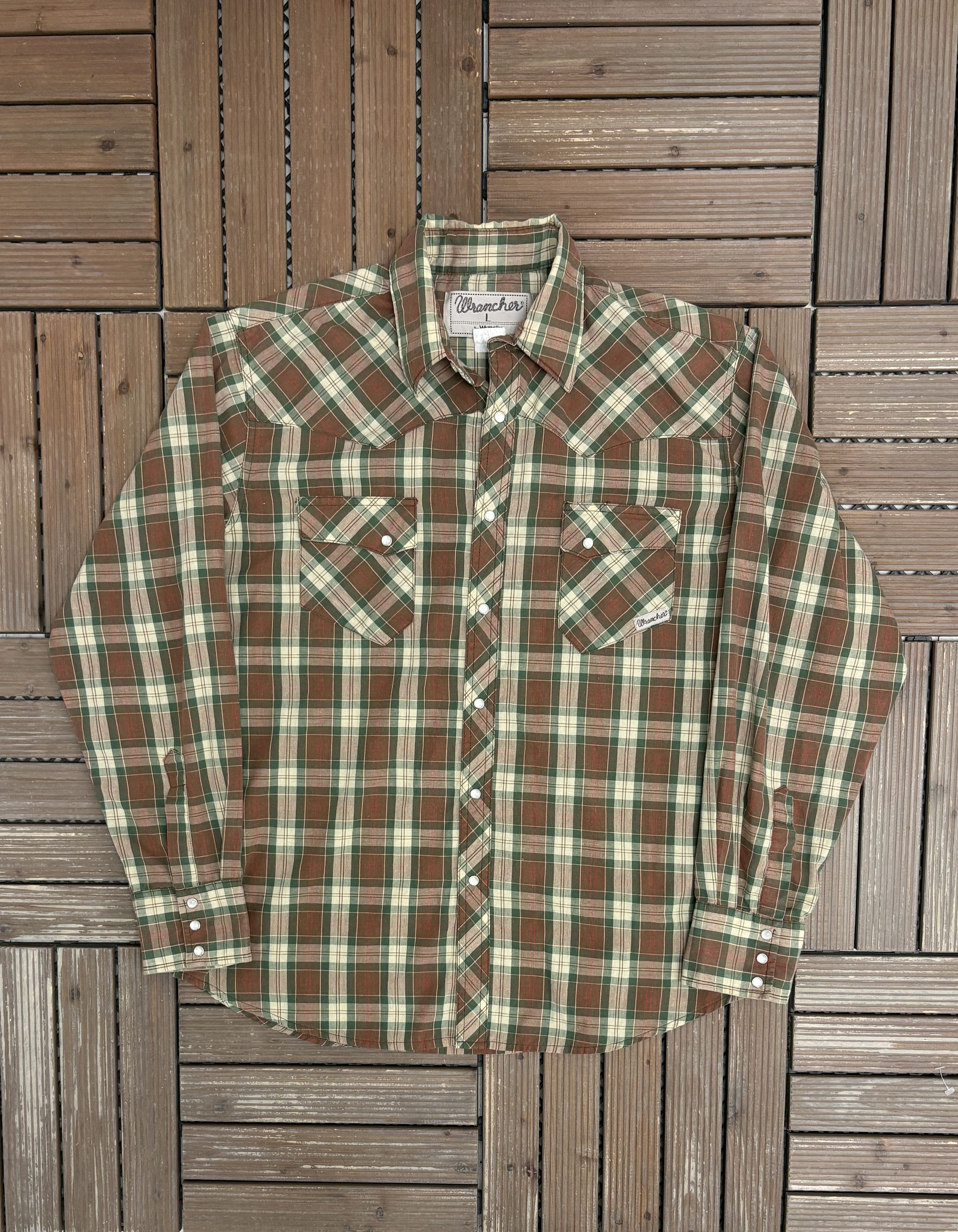 Vintage Wrancher by Wrangler Plaid Vintage Button Down Shirt Size US L / EU 52-54 / 3 - 1 Thumbnail