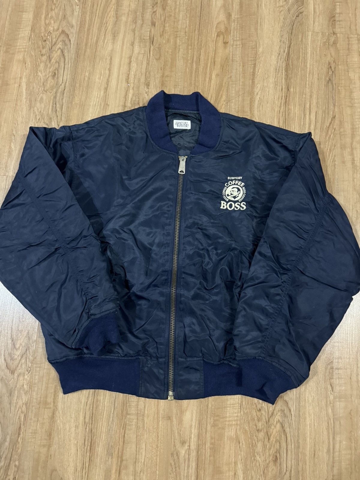 VINTAGE SUNTORY BOSS COFFEE BOMBER JACKET