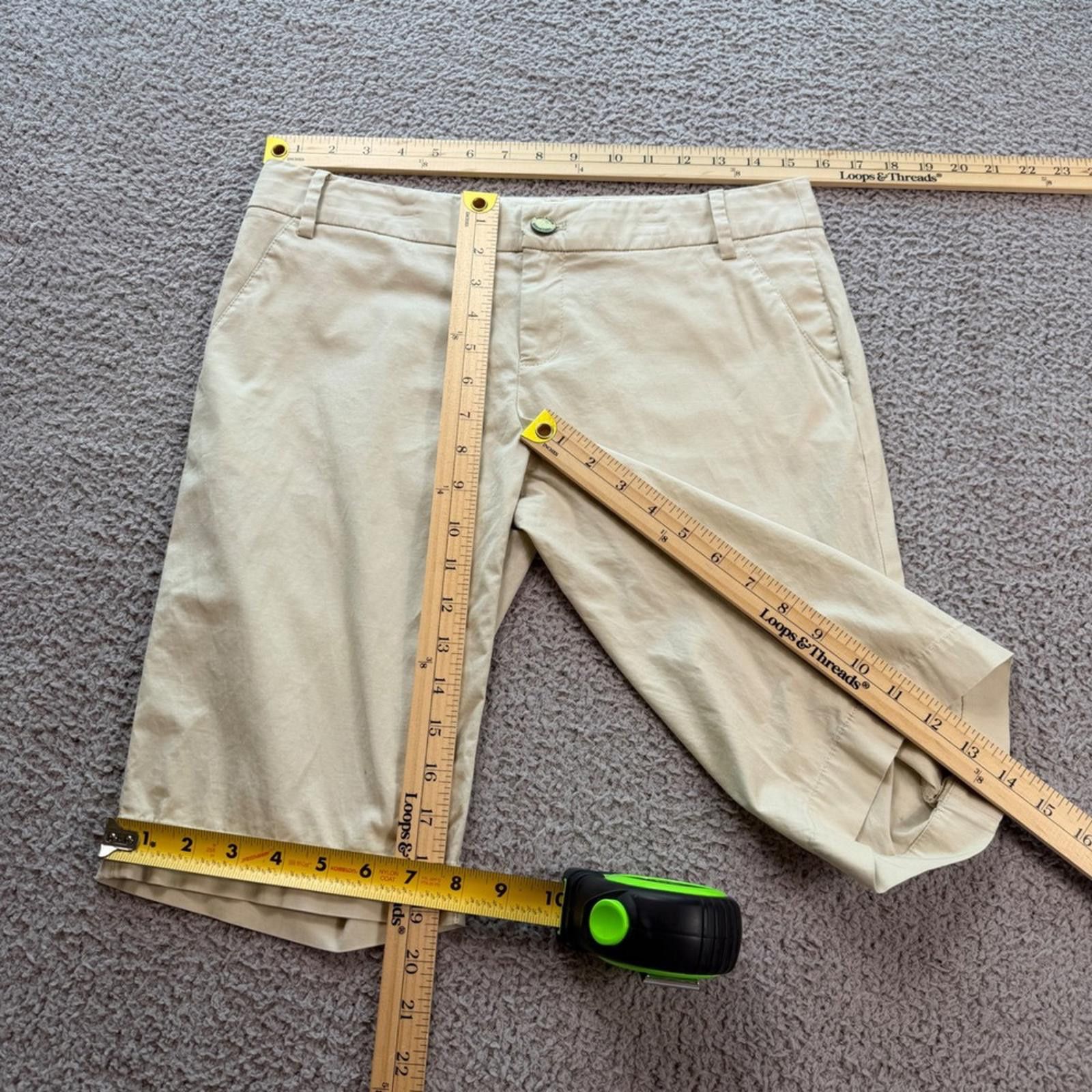 Other Tory Burch Khaki Bermuda Shorts Women 4 Stretch Cotton Size 27" / US 4 / IT 40 - 3 Thumbnail
