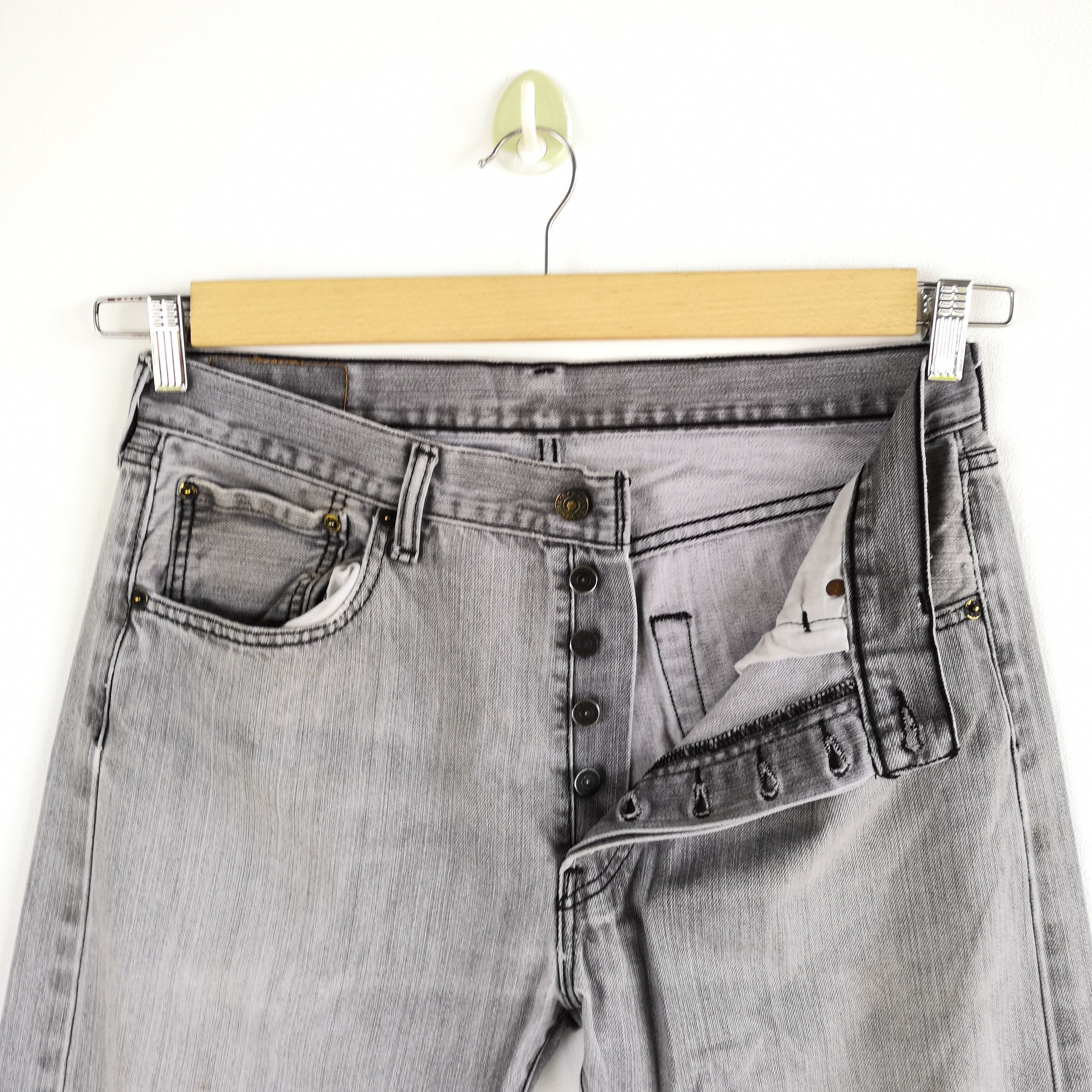 Levi's Vintage Levis 501 Faded Black Jeans Levi's Light Wash Denim Size US 32 / EU 48 - 6 Thumbnail