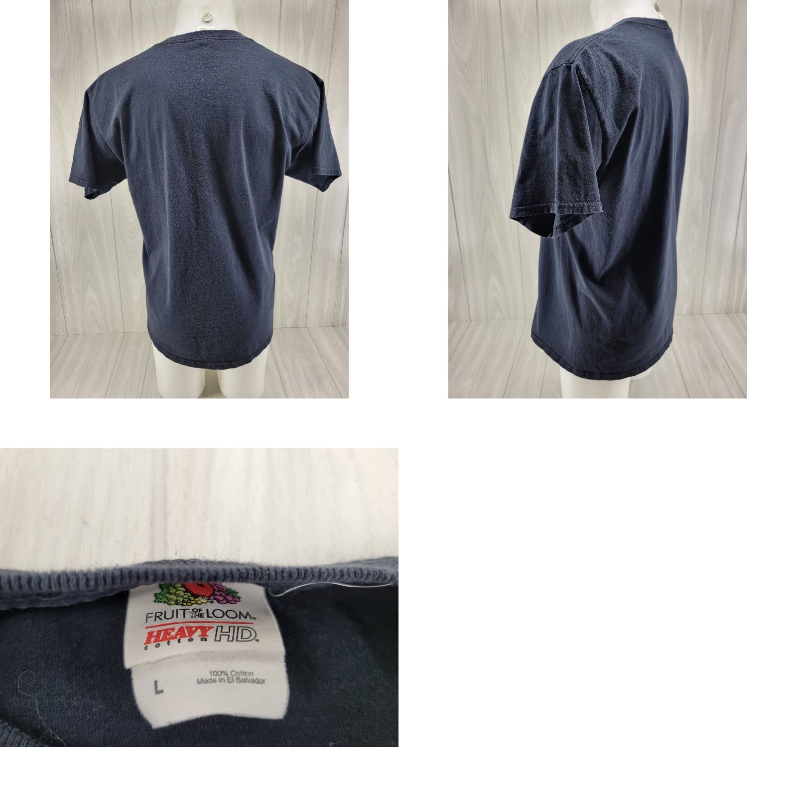 Fruit Of The Loom VINTAGE Wolf Half Face Shirt Men’s Large Black Fruit of The Loom Glowing Eye Shirt Size US L / EU 52-54 / 3 - 8 Thumbnail