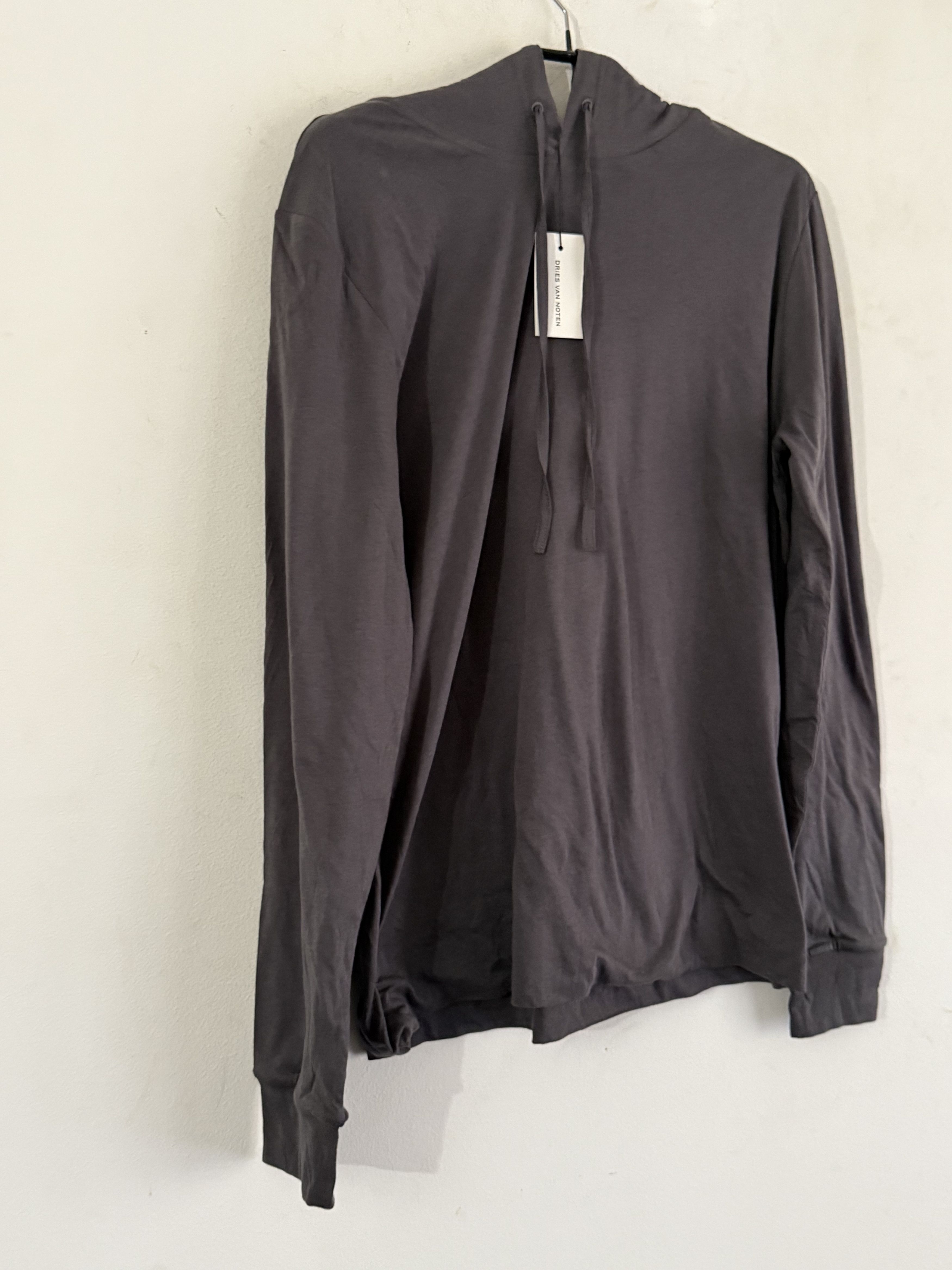 Dries Van Noten Gray Drawstring Hoodie Double Layer Size US L / EU 52-54 / 3 - 3 Thumbnail
