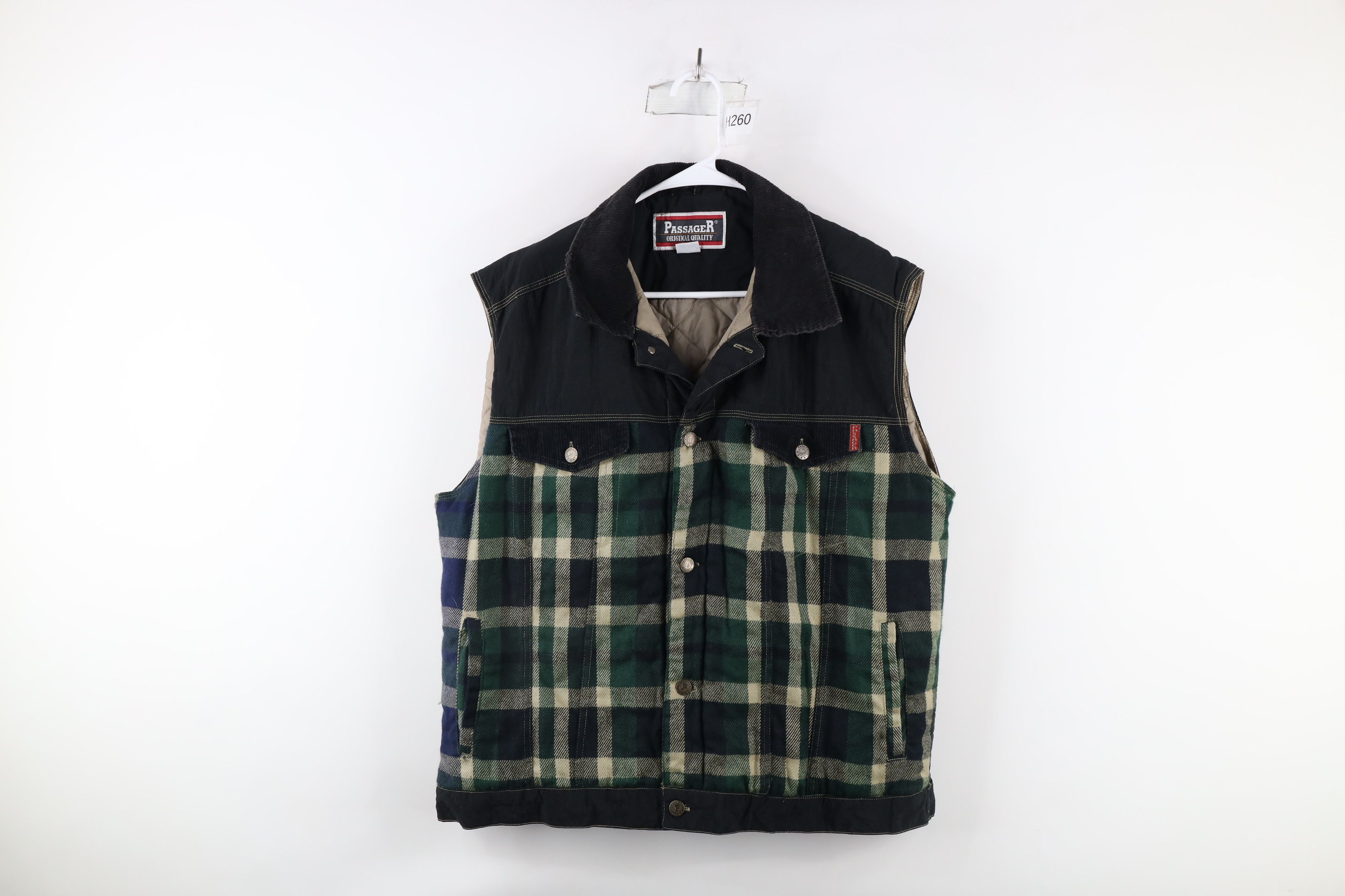 Vintage Vintage 90s Streetwear Button Puffer Vest Jacket Plaid Size US XL / EU 56 / 4 - 1 Thumbnail