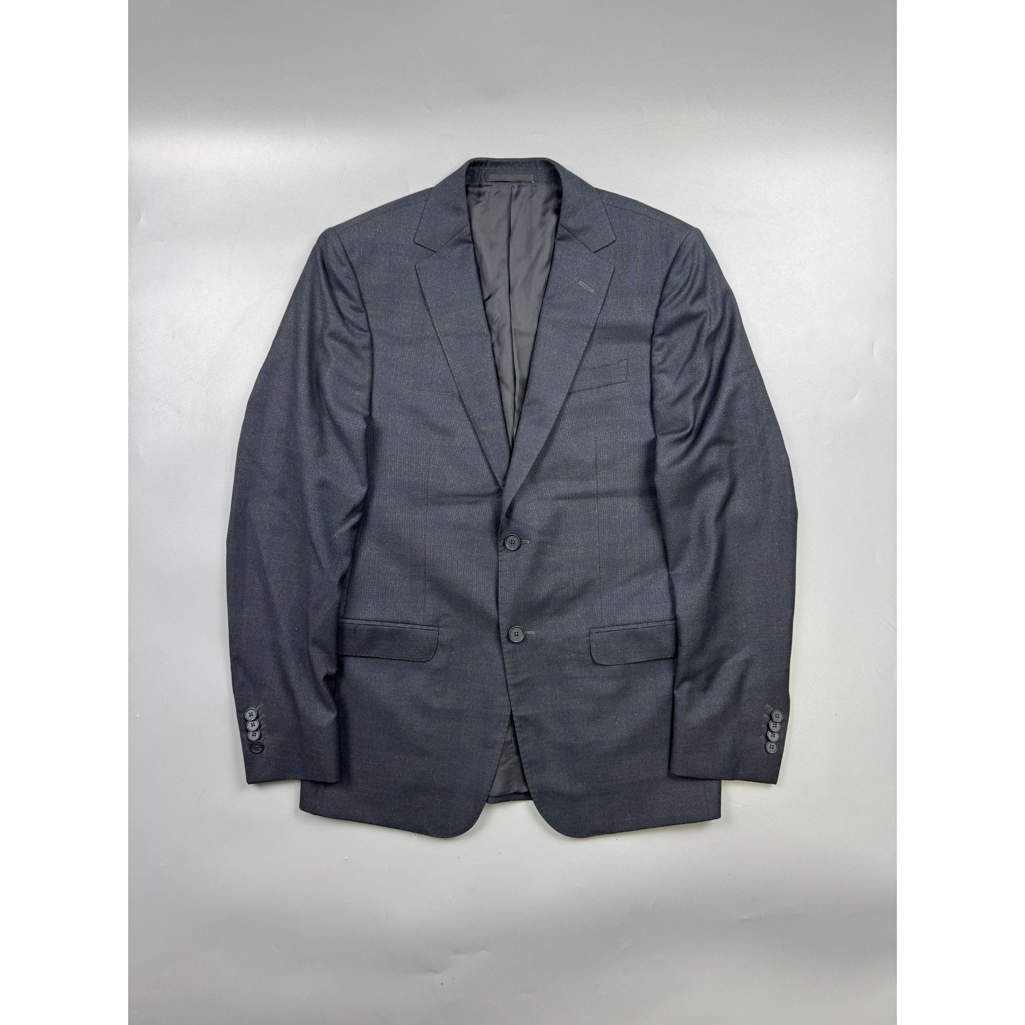 Z Zegna Z Zegna Charcoal Grey 100% Wool Two-Button Slim Fit Blazer Size 48R - 1 Thumbnail
