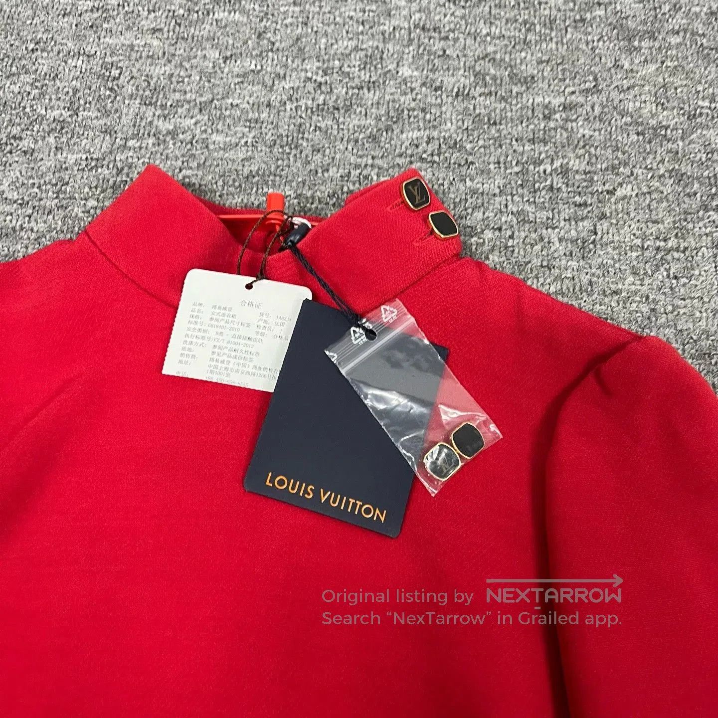 Louis Vuitton Louis Vuitton Red Silk Wool Dress. Size XXS / US 00 / IT 34 - 5 Thumbnail