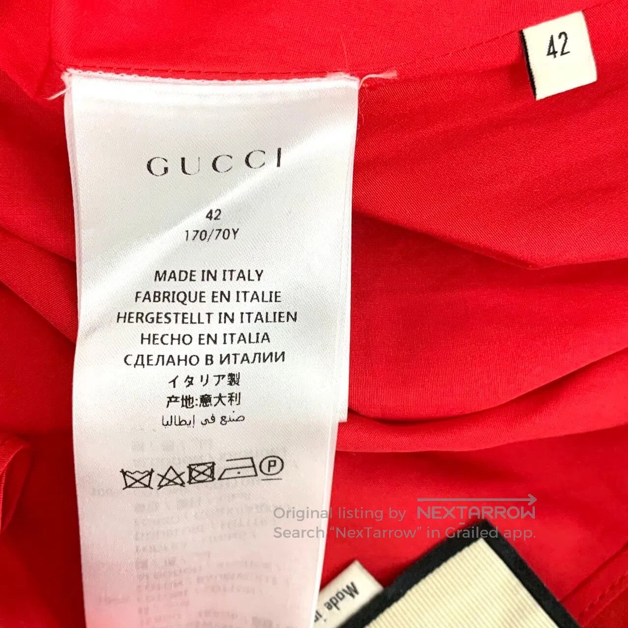 Gucci Guicci Red Lock Print Cotton Casual Long Skirt| Size 41" - 7 Thumbnail