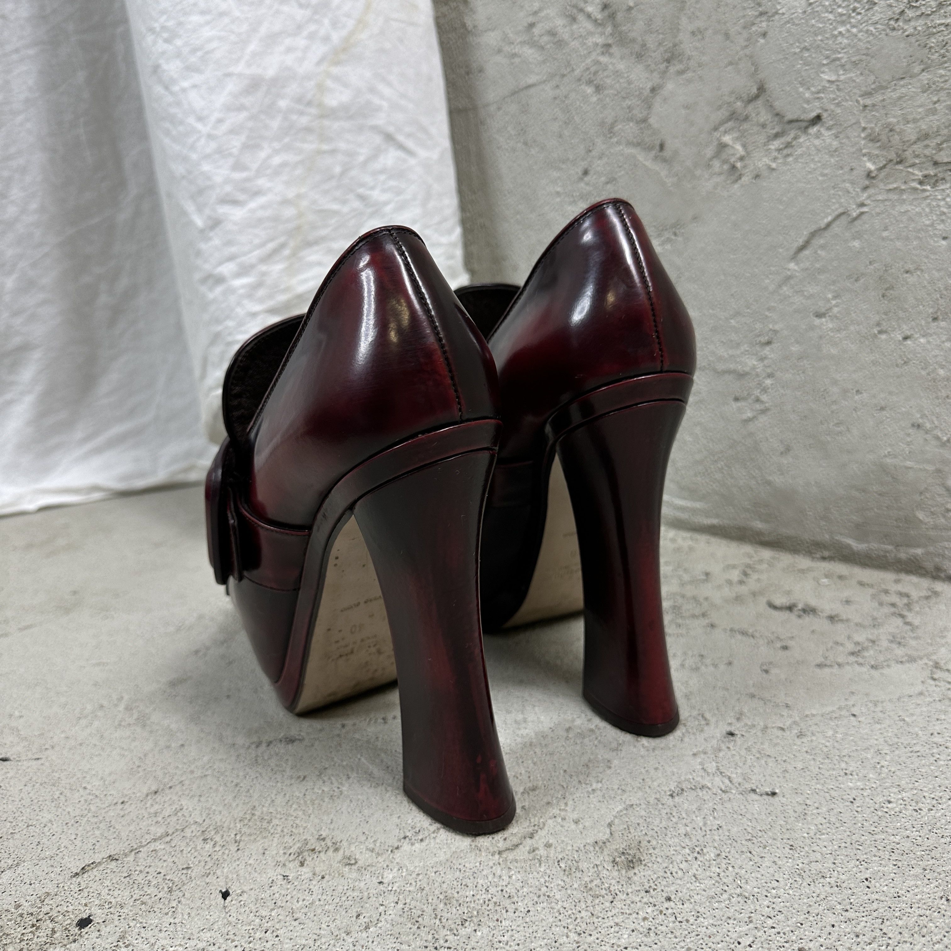 Miu Miu × Vintage Vintage Miu Miu Elevated Platform Loafers Leather Shoes Size US 9 / IT 39 - 8 Thumbnail