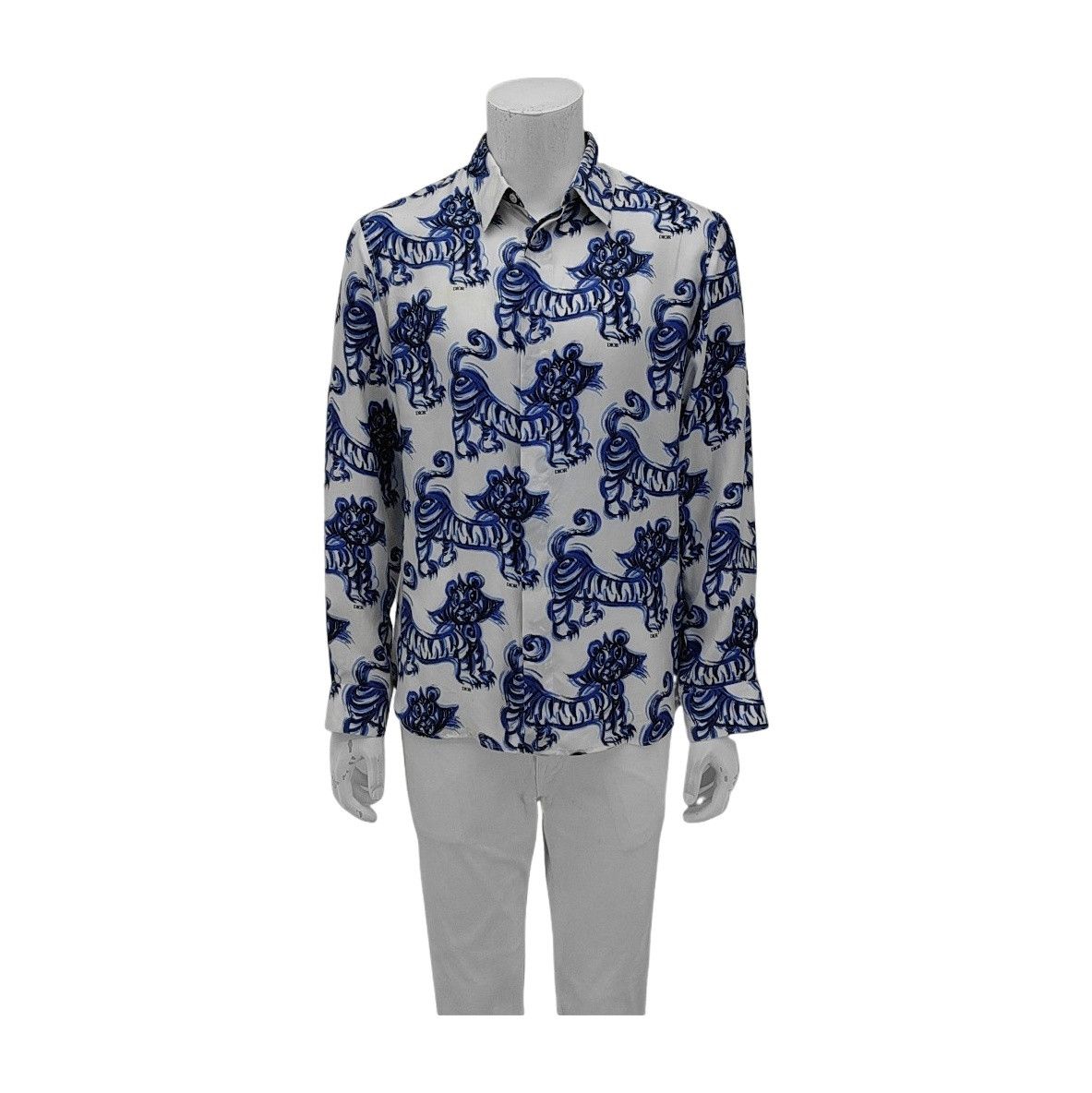 Dior Dior Homme Tiger Print Silk Shirt Size 42 Size US XS / EU 42 / 0 - 1 Thumbnail