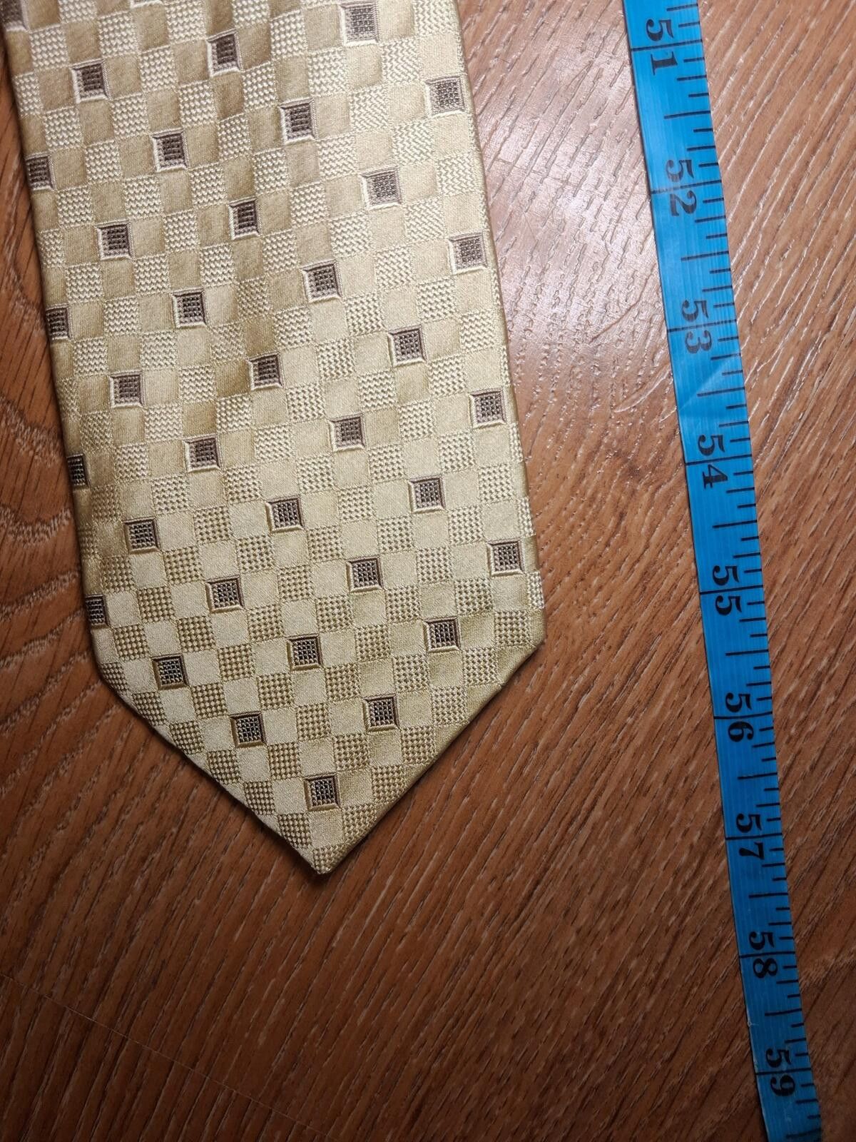 Hugo Boss Hugo Boss Silk Tie Yellow Geometric Wide Made in Italy Size ONE SIZE - 6 Thumbnail