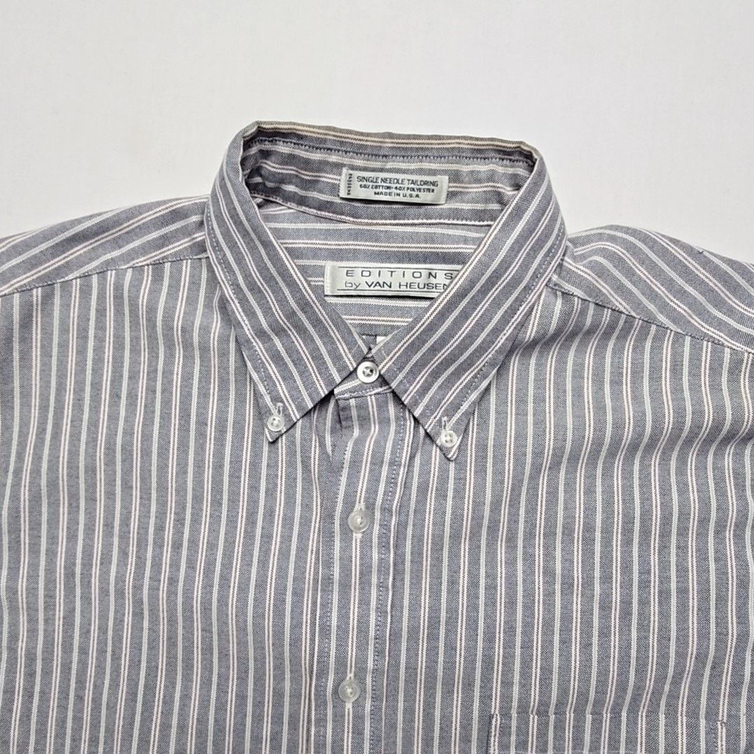 Van Heusen Vintage Van Heusen Editions L Striped Gray 16.5 Dress Shirt Size US L / EU 52-54 / 3 - 5 Thumbnail