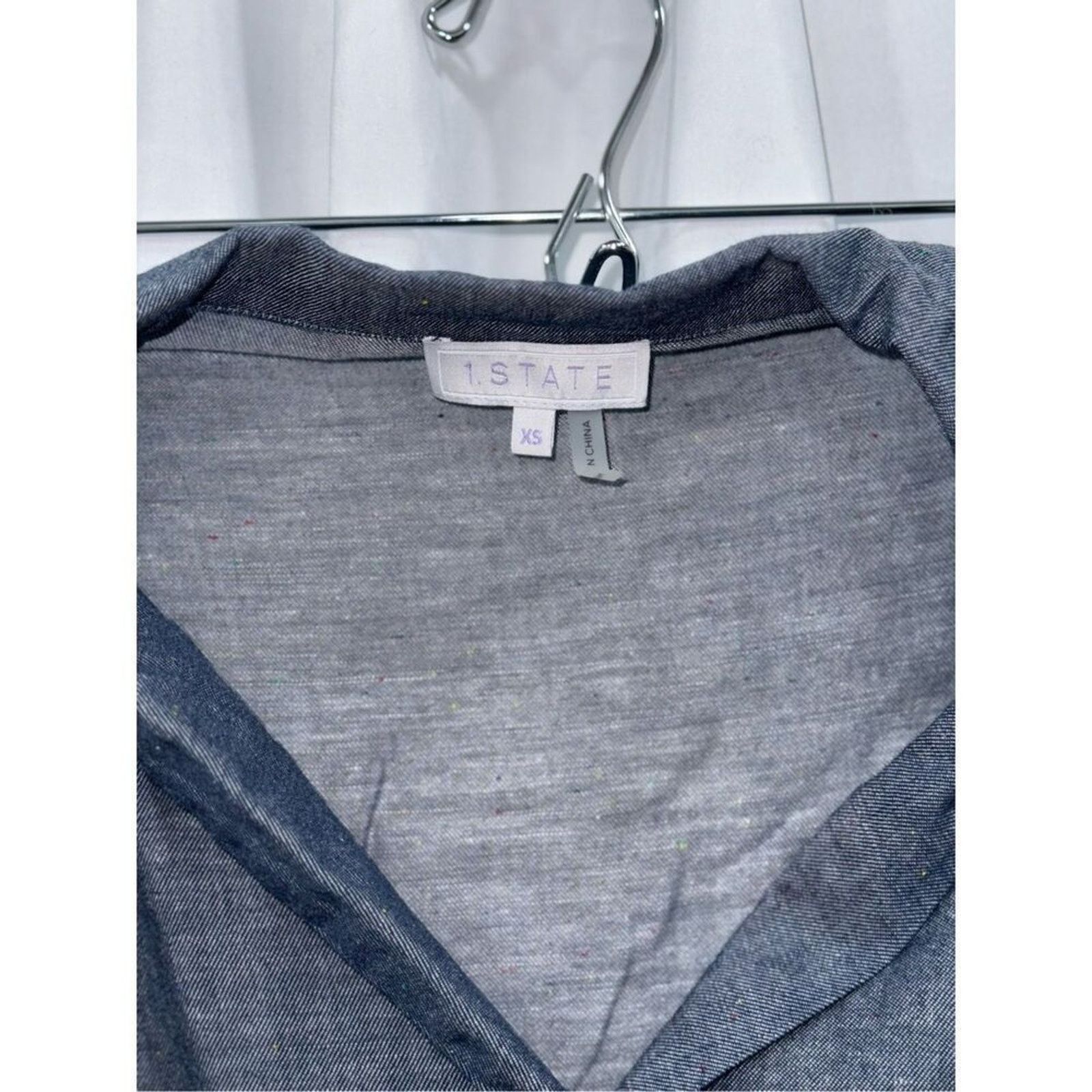 Other 1.state Chambray Short Sleeve V-Neck Romper | Sz XS Size 26" / US 2 / IT 38 - 4 Thumbnail