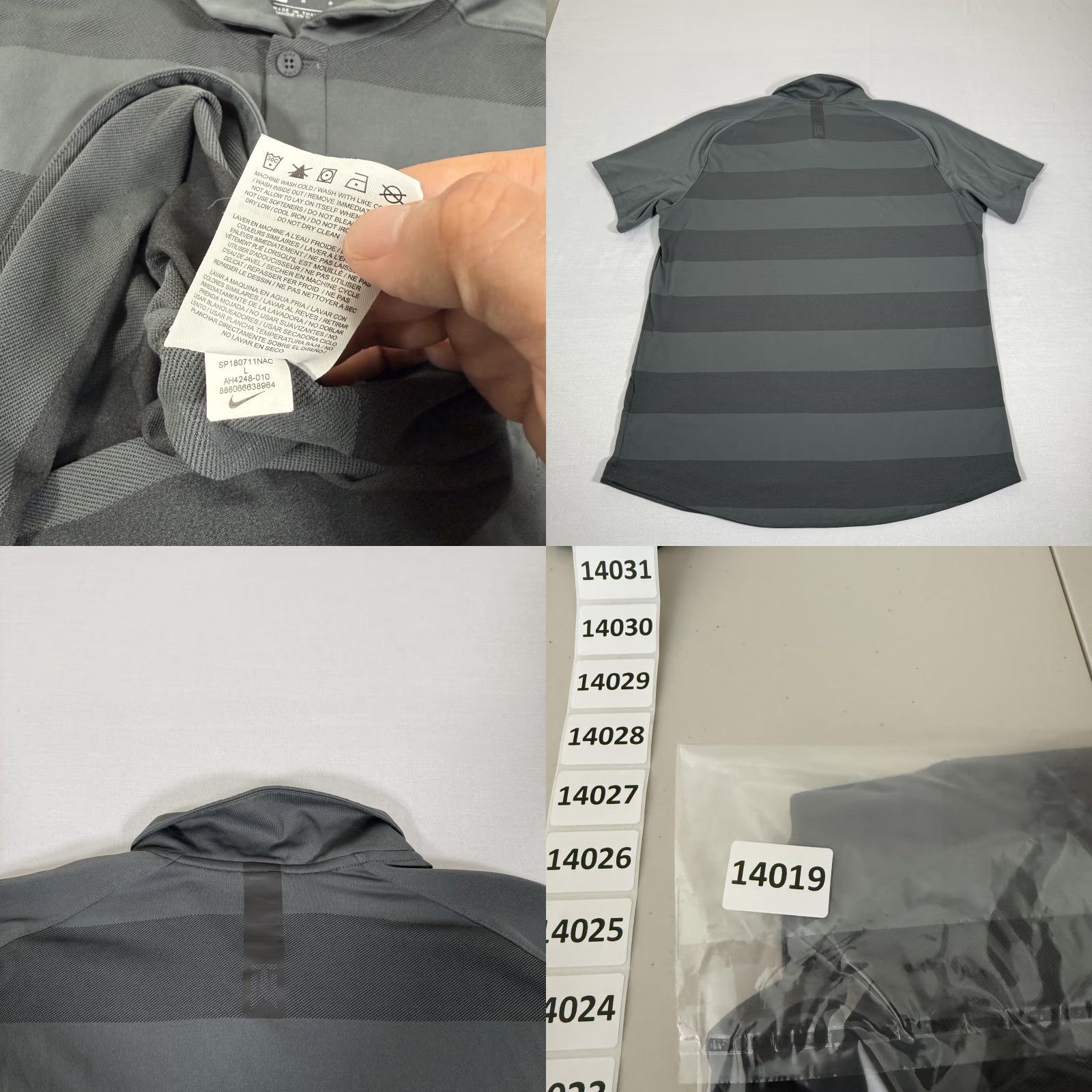 Nike Nike Polo Shirt Gray Large Mens Golf Performance Zonal Cooling Tiger Woods Size US L / EU 52-54 / 3 - 8 Thumbnail
