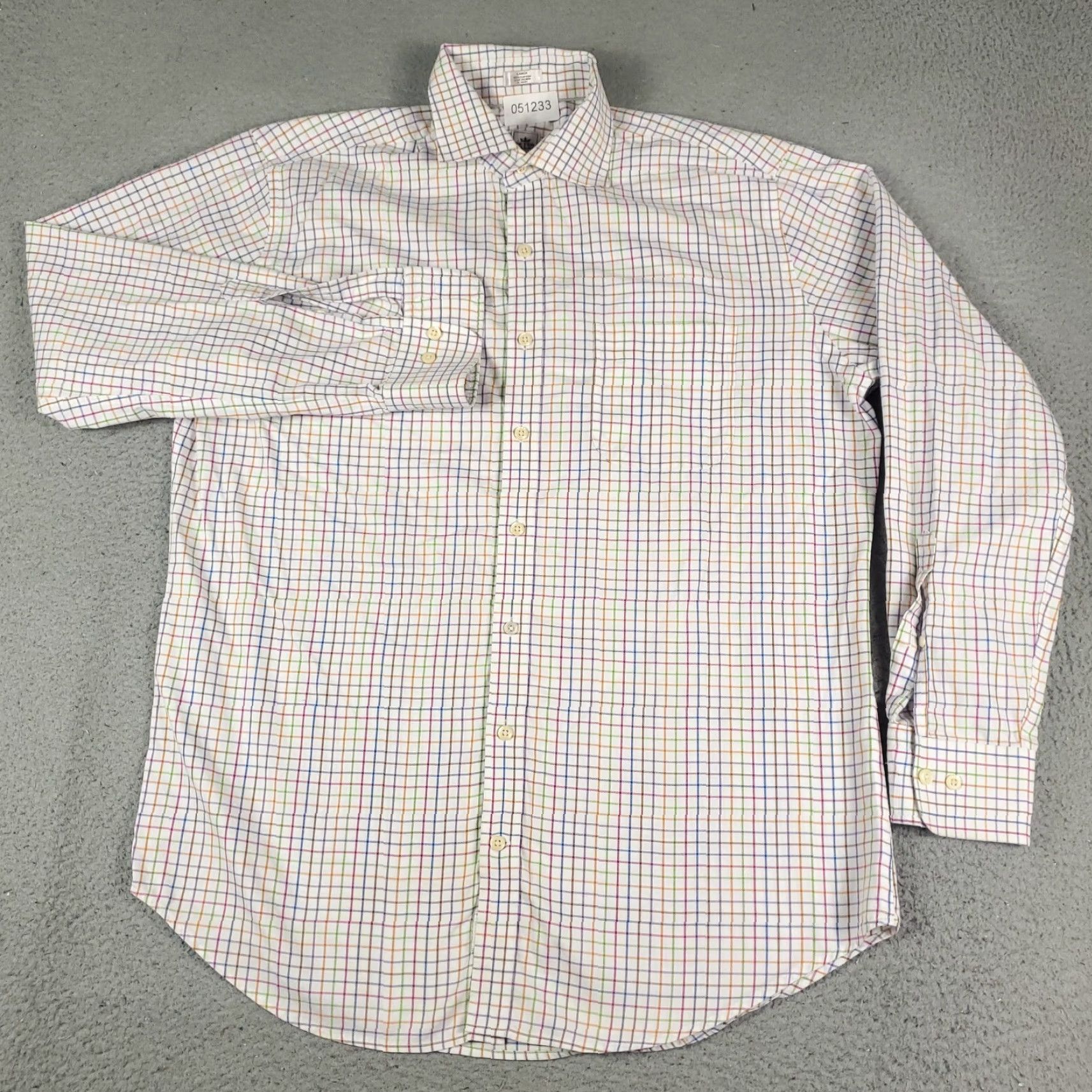 Peter Millar Peter Millar Shirt Mens Large White Multicolor Check Button-Up Long Sleeve Shirt Mens L White Checkered Button-Down Ready-to-Wear Modern Preppy Style Size US L / EU 52-54 / 3 - 2 Thumbnail