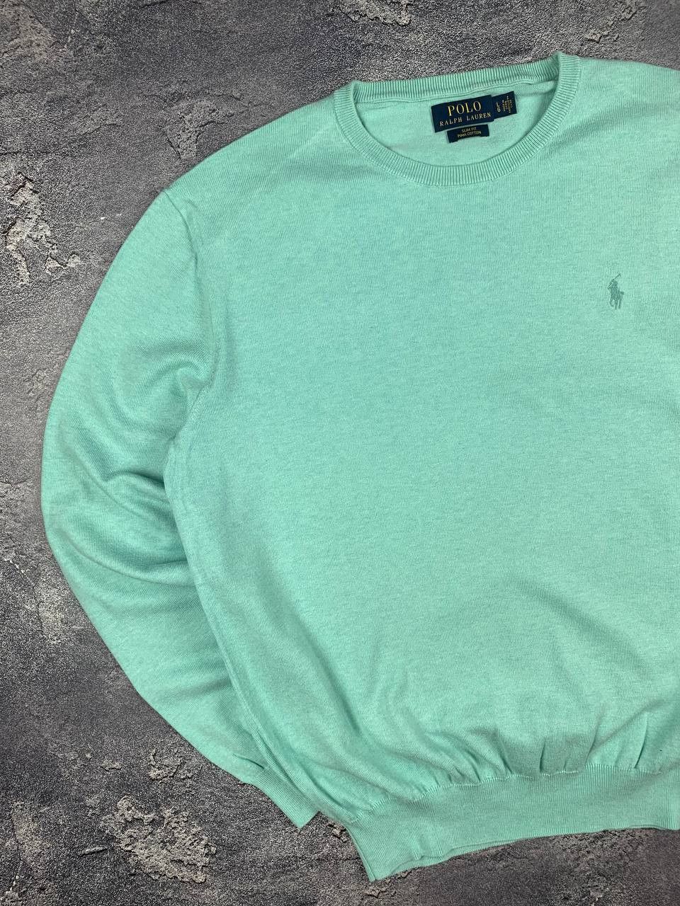 Polo Ralph Lauren Polo Ralph Lauren Cotton Sweater L Turquoise Crew Neck Jumpe Size US L / EU 52-54 / 3 - 2 Thumbnail