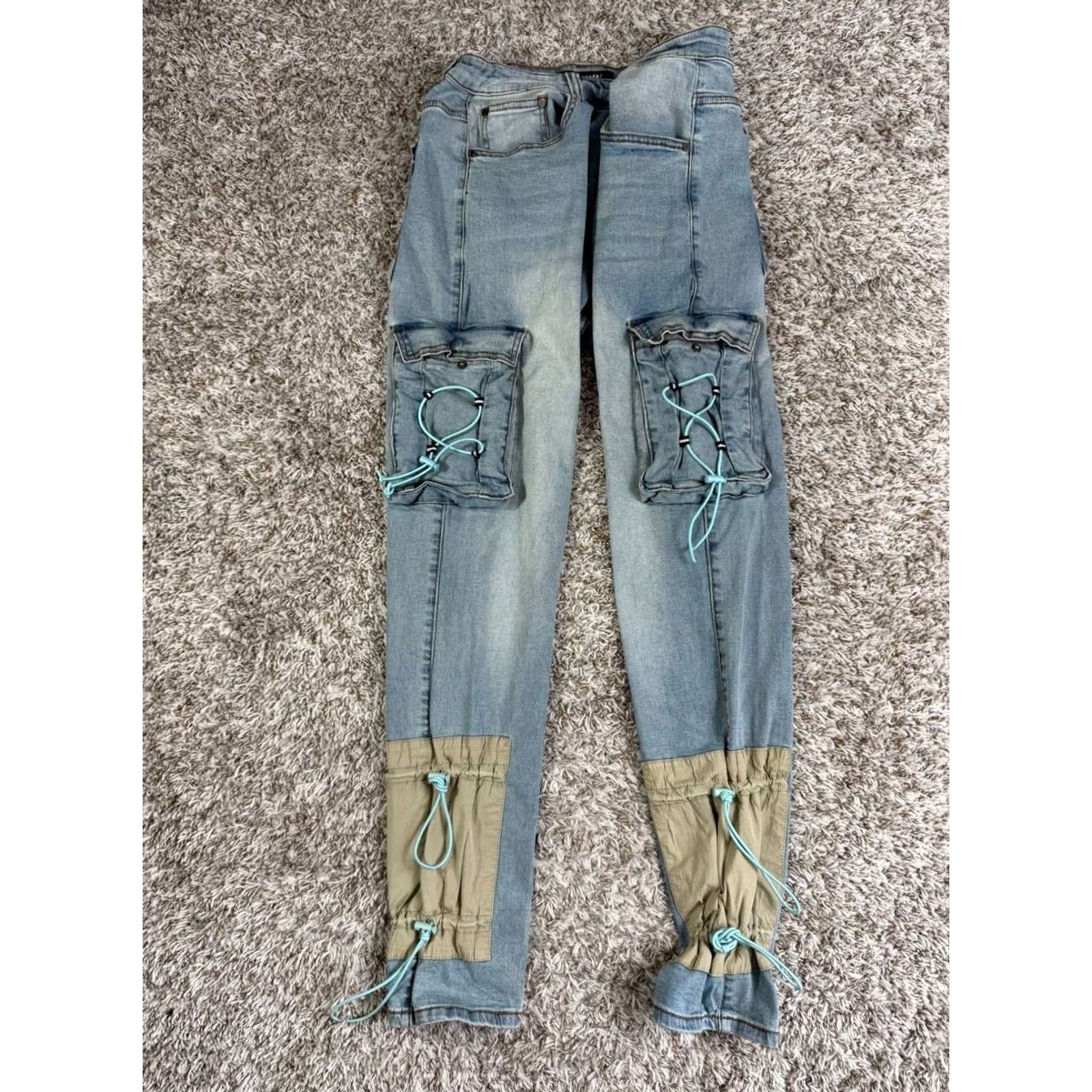 Vintage Serenede Cyber Cloud Cargo Jeans Size 38 Blue Men's Size US 38 / EU 54 - 2 Thumbnail