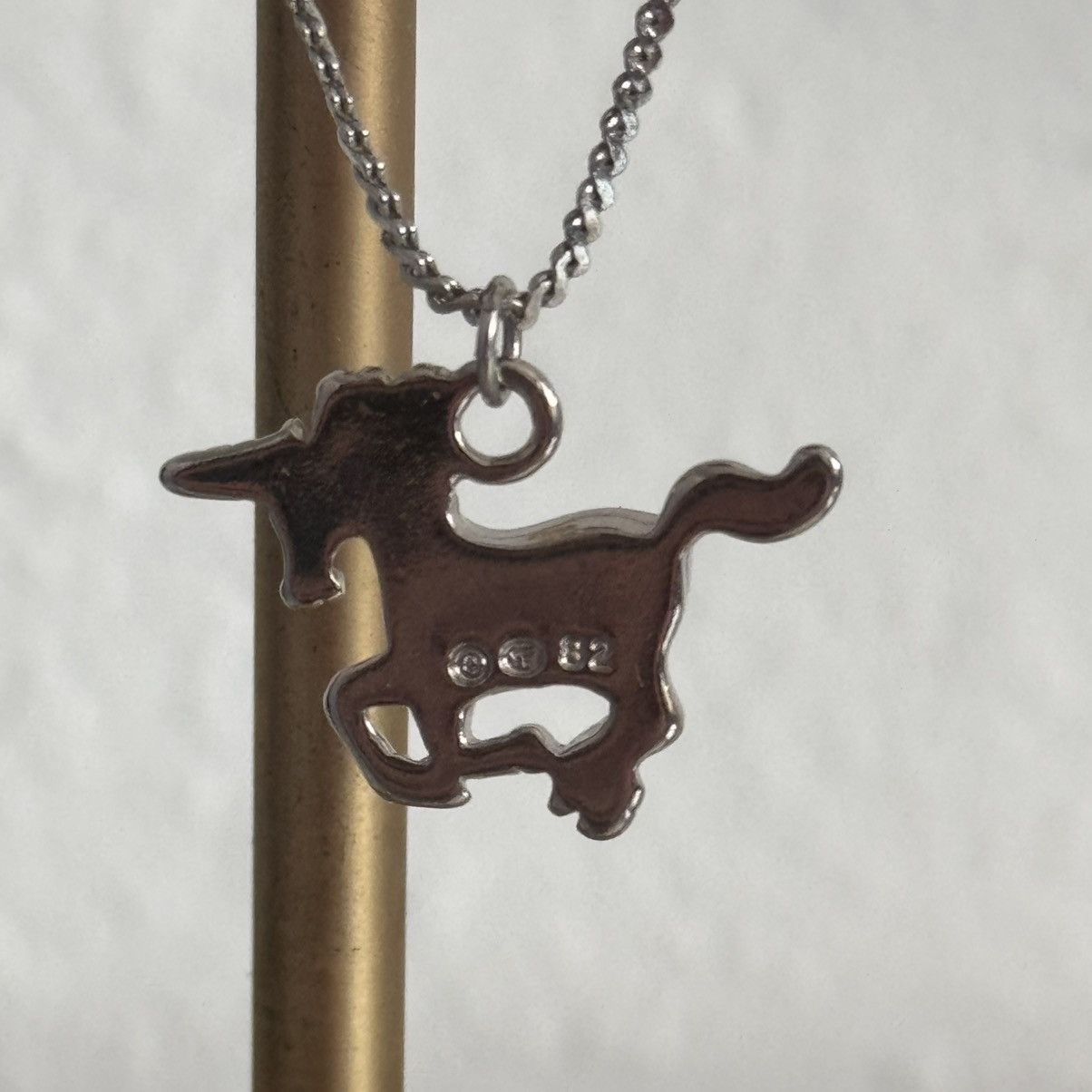 Vintage Vintage Y2K Turquoise Stone Running Unicorn Dainty Necklace Size ONE SIZE - 7 Thumbnail