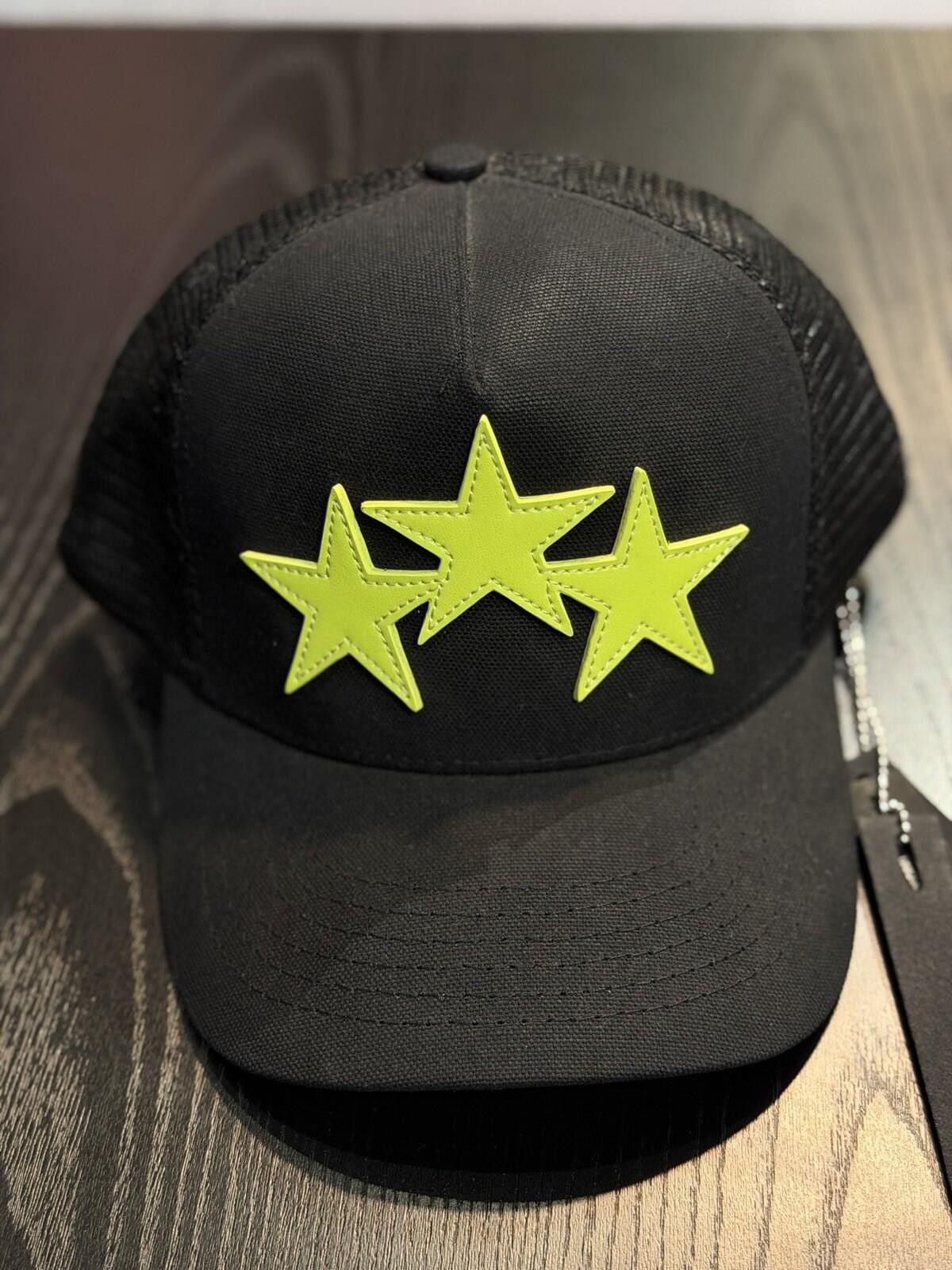 Amiri Amiri Star Logo Trucker Hat Black/Neon Brand New Size ONE SIZE - 1 Thumbnail
