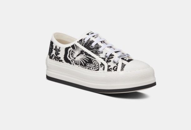 Dior o1w1db11224 Embroidered Cotton Platform Sneakers Size US 12 / IT 42 - 2 Thumbnail