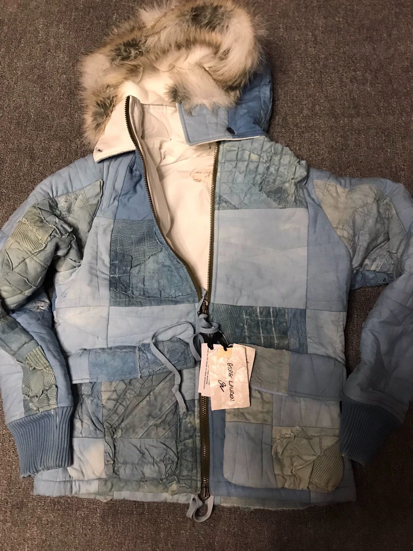 Greg Lauren GL new size 2 vintage patchwork blue hooded puffer jacket Size US M / EU 48-50 / 2 - 3 Thumbnail
