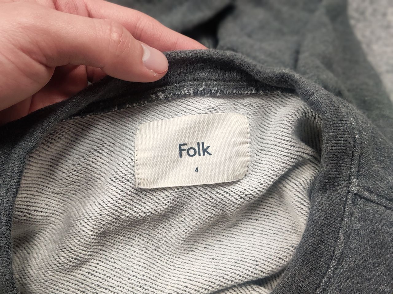 Folk Folk Vintage Minimalist gray with logo Crew chek sweatshirt Size US M / EU 48-50 / 2 - 12 Thumbnail