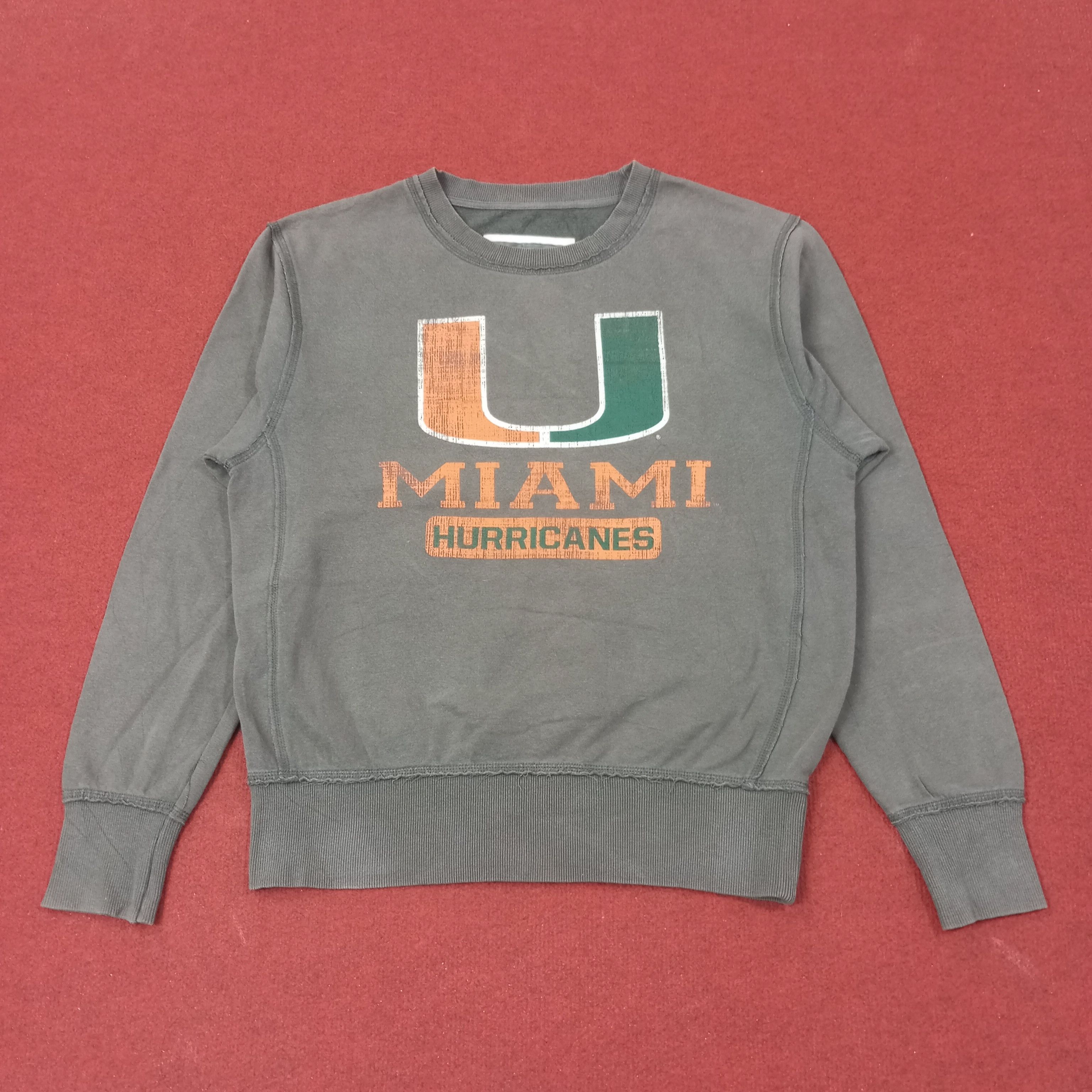 Vintage Mami Hurricanes Sweatshirt c248n10 Size US M / EU 48-50 / 2 - 1 Thumbnail