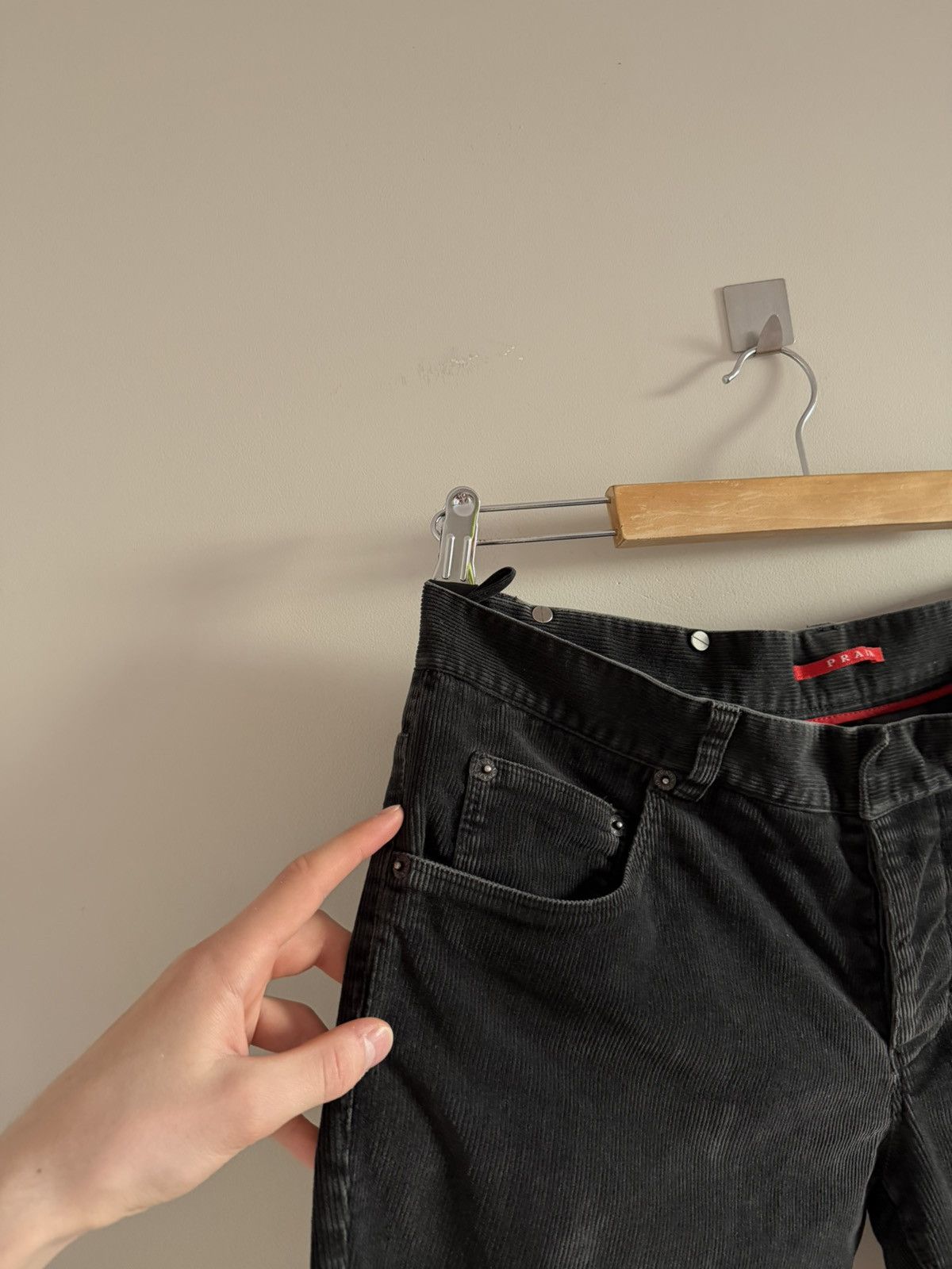 Prada Prada Black Corduroy Pants Zip Pocket Archive Size US 32 / EU 48 - 6 Thumbnail