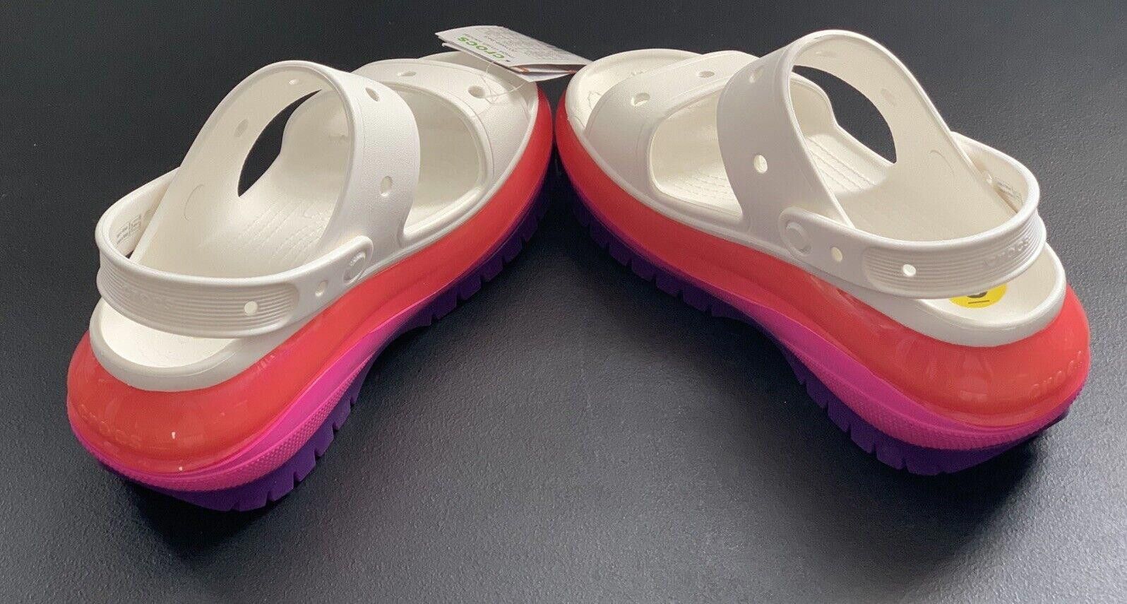 Crocs Crocs Mega Crush Unisex Sandal Platform White Pink Purple Size US 9 / IT 39 - 9 Thumbnail