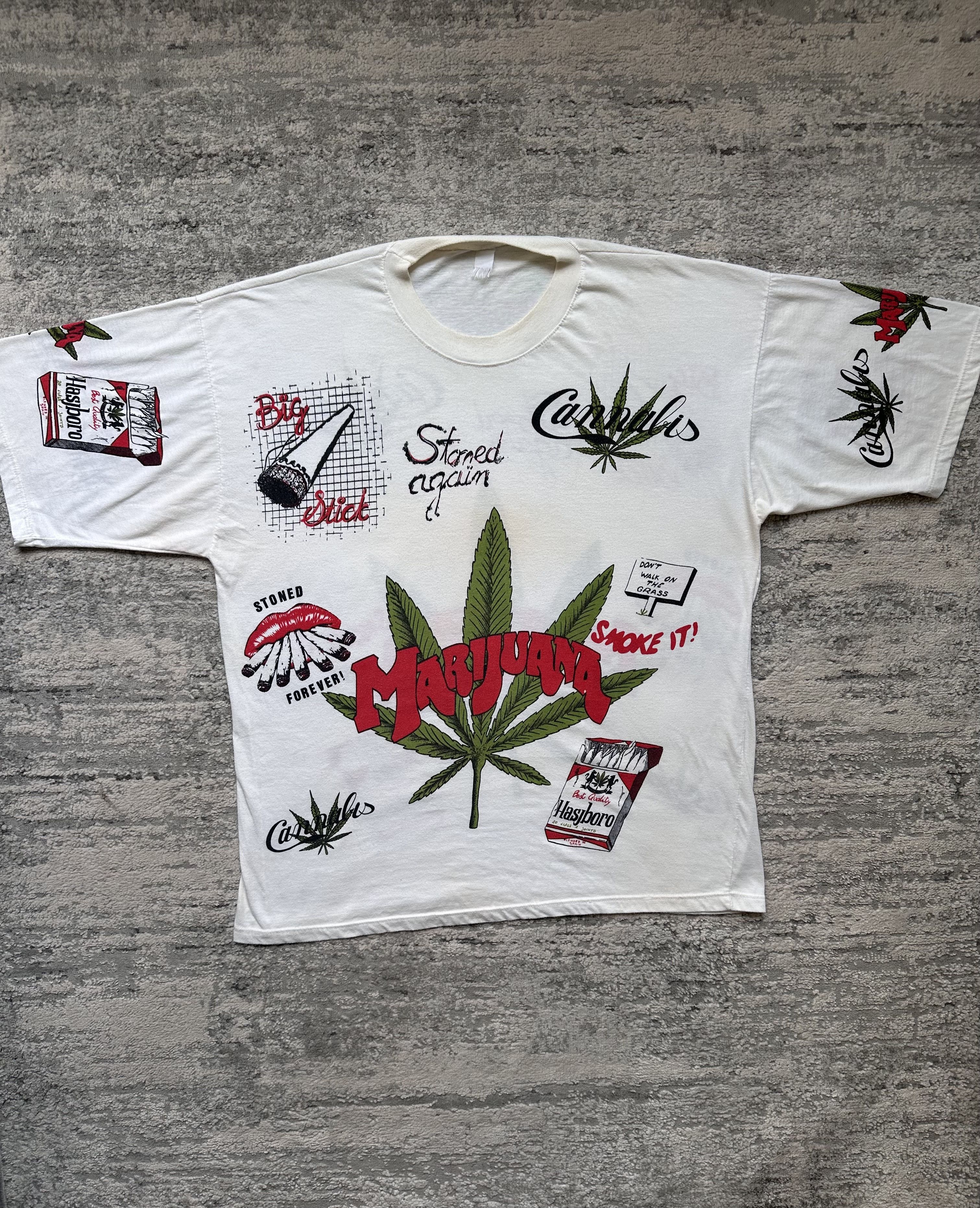 Vintage Vintage Cannabis Culture Graphic Oversize Streetwear T-Shirt Size US XL / EU 56 / 4 - 1 Thumbnail