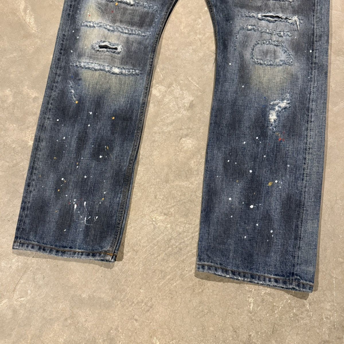 Cult Of Individuality Faded Distressed Japanese Selvedge Paint Splatter Jeans ERD Size US 42 / EU 58 - 3 Thumbnail