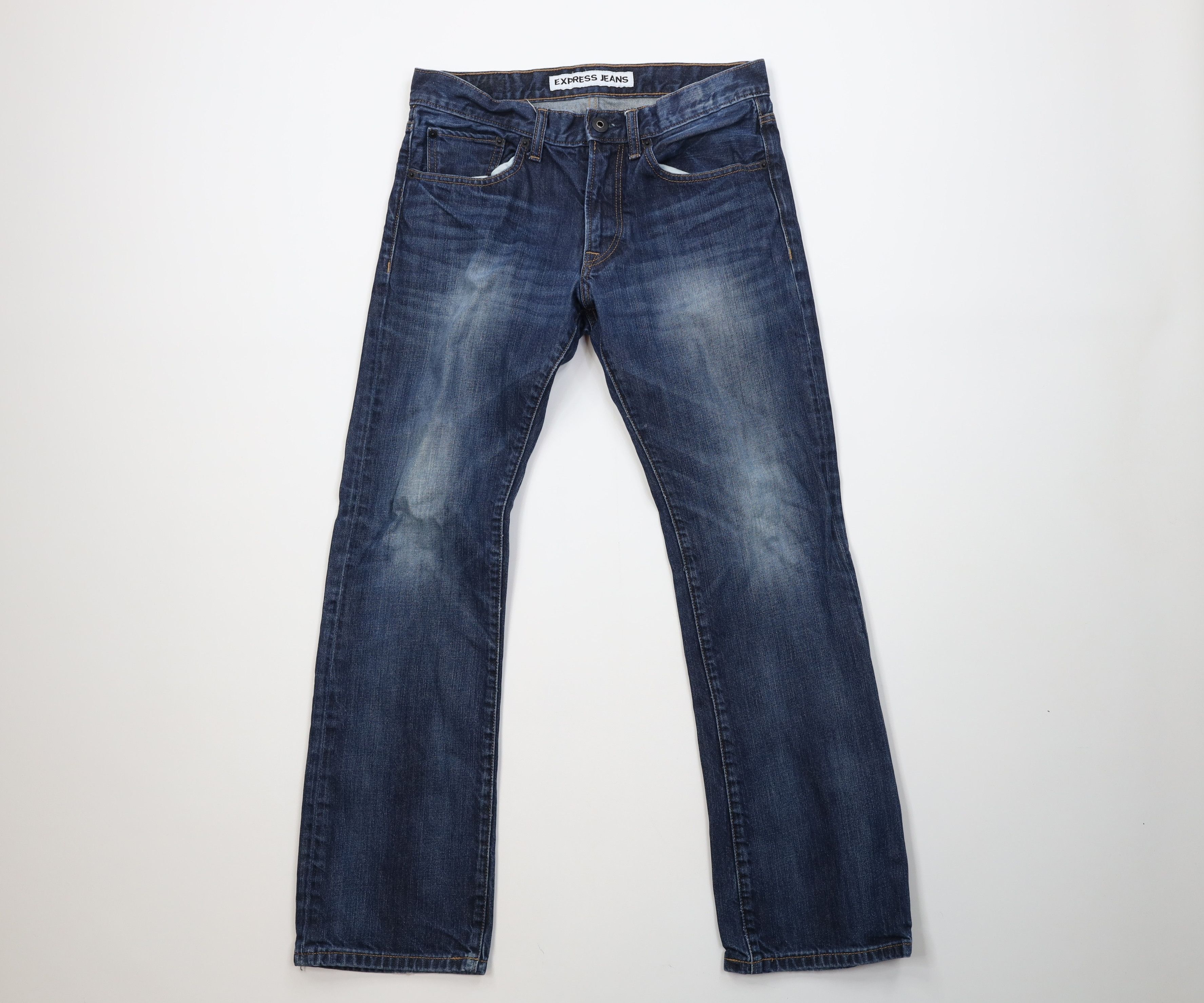 Express Express Rocco Slim Fit Boot Cut Denim Jeans Blue Cotton Size US 30 / EU 46 - 1 Thumbnail