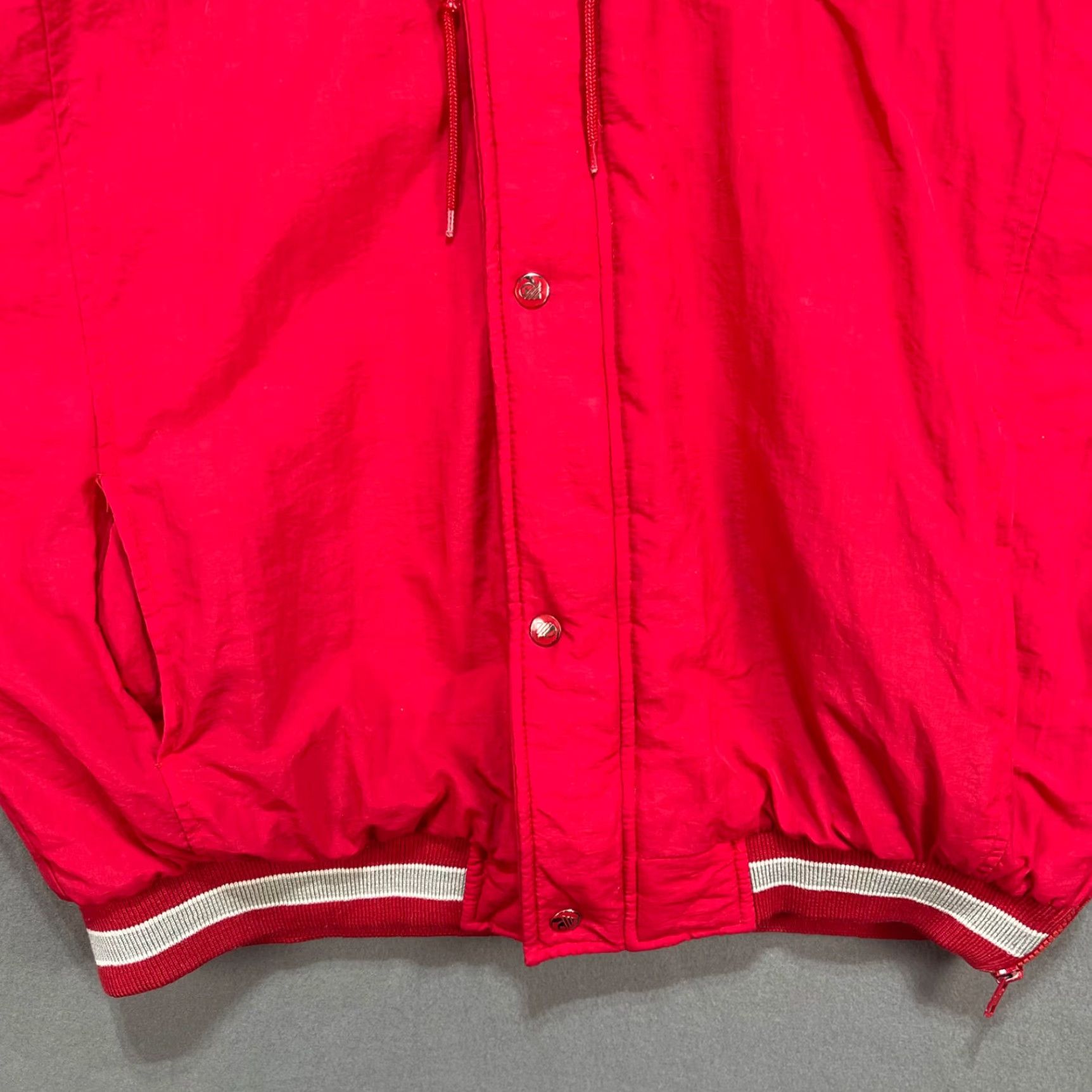 Vintage VINTAGE Hawk Activewear Sports San Francisco 49ers Hooded Jacket XL Red Puffer Jacket Mens Size US XL / EU 56 / 4 - 5 Thumbnail