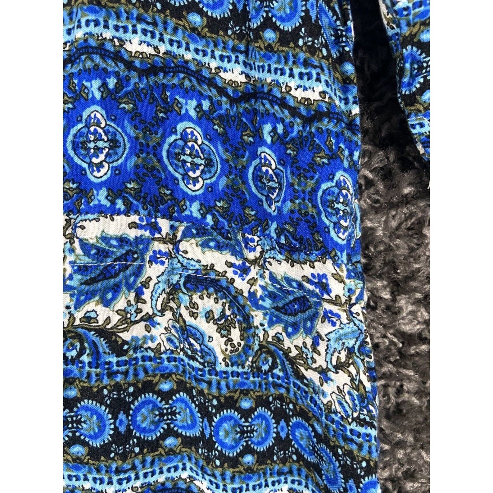 Vintage Bohemian Blue Maxi Dress Women's Medium Short Sleeve Slit Center Womens Size 32" / US 10 / IT 46 - 4 Thumbnail