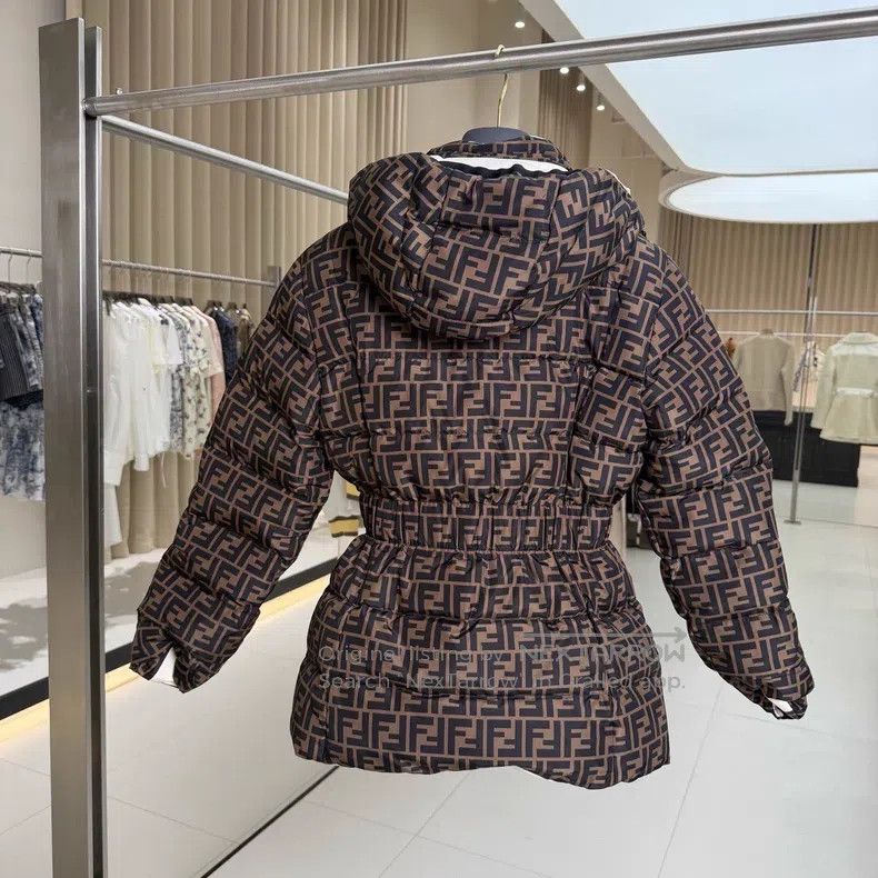 Fendi Fendi White Caramel Printed Double Sided Slim Fit Duck Dow Size XS / US 0-2 / IT 36-38 - 4 Thumbnail