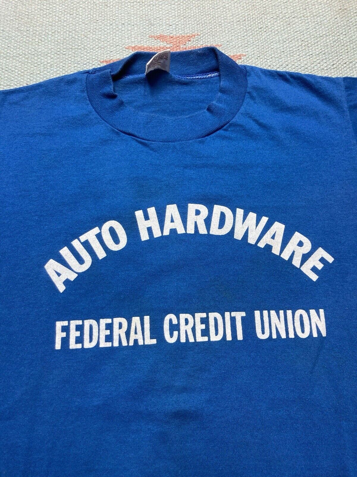 Vintage VTG 80s t shirt auto hardware credit Union thin distress S Size US S / EU 44-46 / 1 - 2 Thumbnail