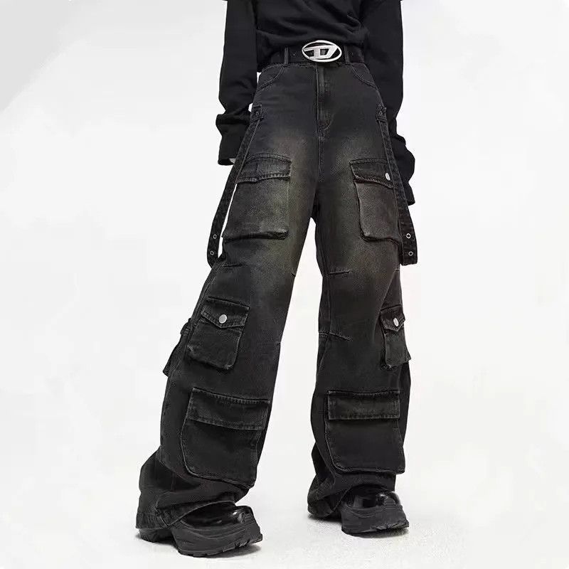 Multiple Pockets Baggy Cargo Jeans