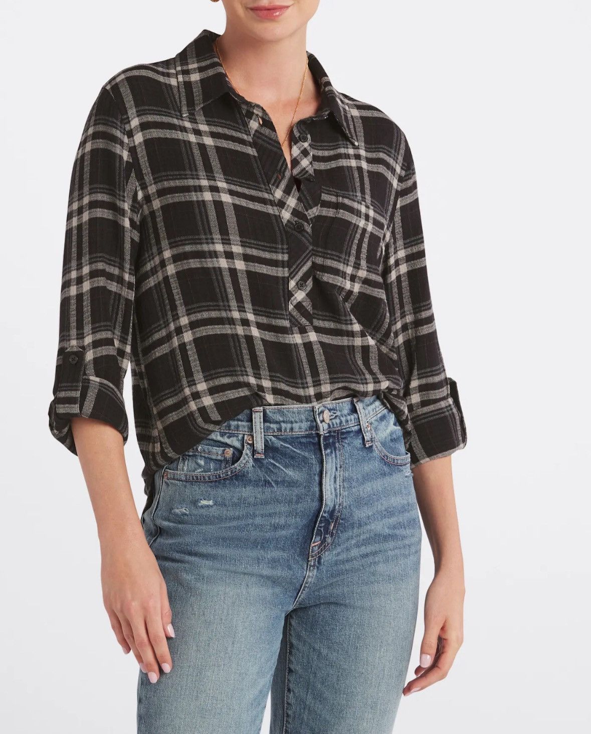 Other STITCH FIX COSMIC BLUE LOVE Maci Relaxed Half Button Down Size S / US 4 / IT 40 - 2 Thumbnail