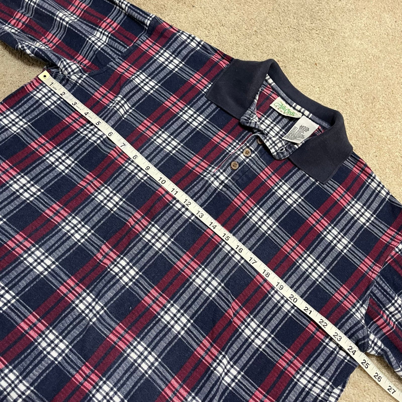 Other Ash Creek Trading Navy/Red Plaid Long Sleeve Polo Large Size US L / EU 52-54 / 3 - 6 Thumbnail