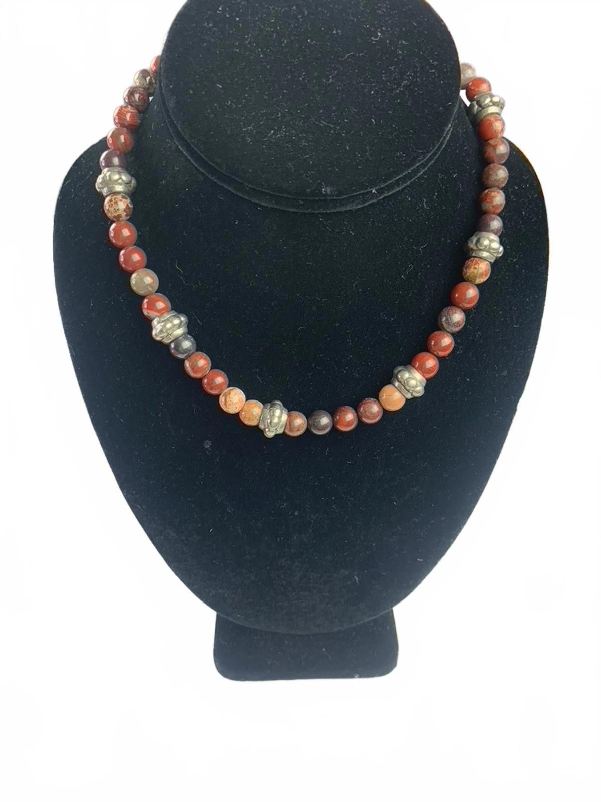 Other Jasper Strand with Cast Sterling Silver Beads and Findings Size ONE SIZE - 2 Thumbnail