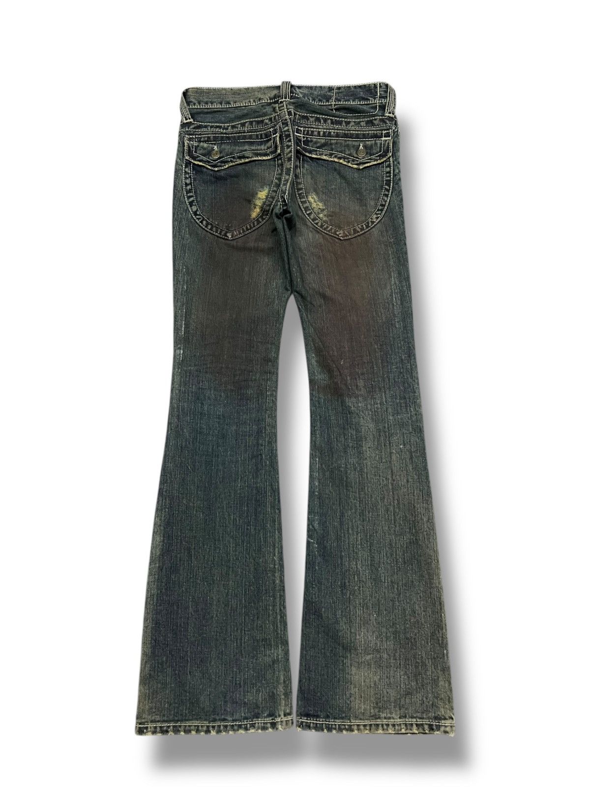 JACKROSE Flared Vintage 00s Jackrose Japan - Faded Mud Wash Jeans Size US 31 - 3 Thumbnail
