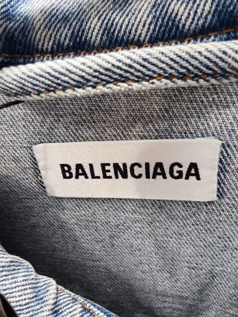 Balenciaga Balenciaga Studded Logo Denim Jacket Size XS / US 0-2 / IT 36-38 - 4 Thumbnail