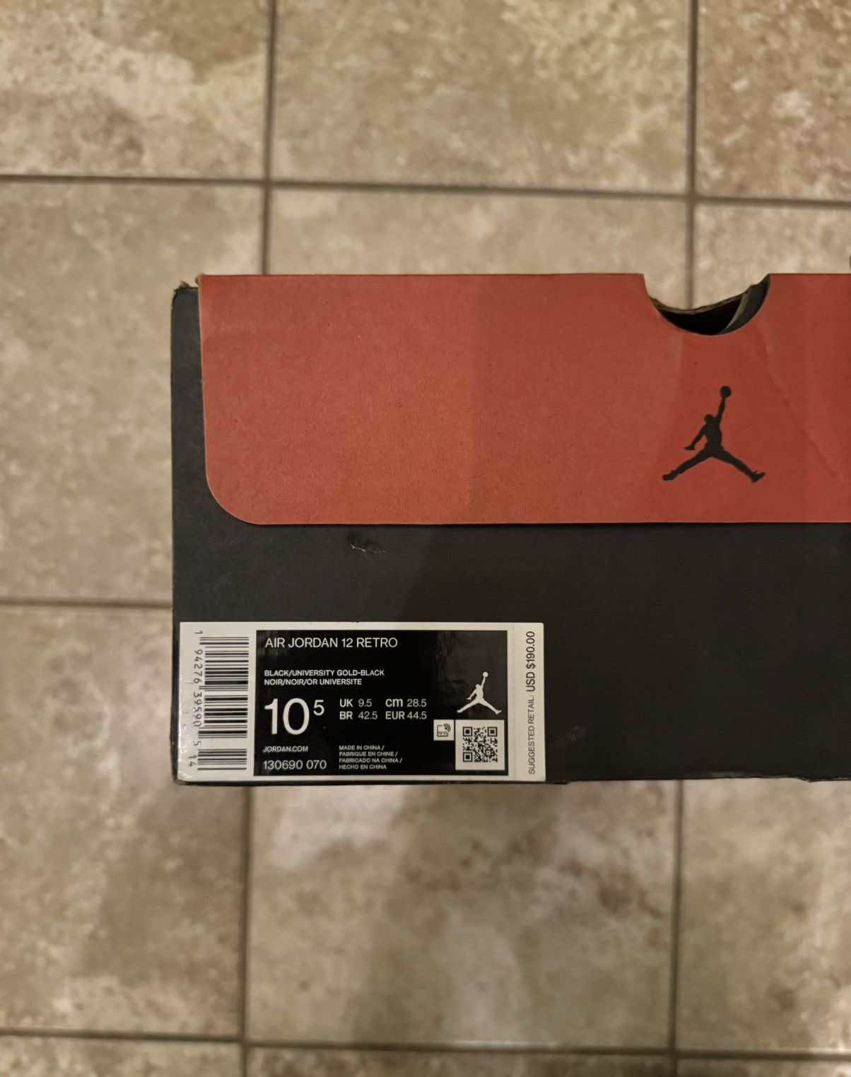 Jordan Brand Jordan 12 Retro University Gold Size US 10.5 / EU 43-44 - 8 Thumbnail