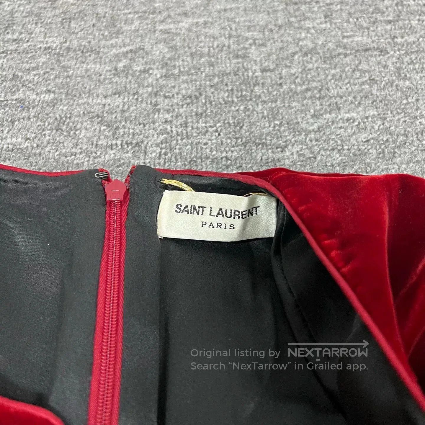 Saint Laurent Paris Saint Laurent Red Velvet Evening Dress. Size XS / US 0-2 / IT 36-38 - 8 Thumbnail