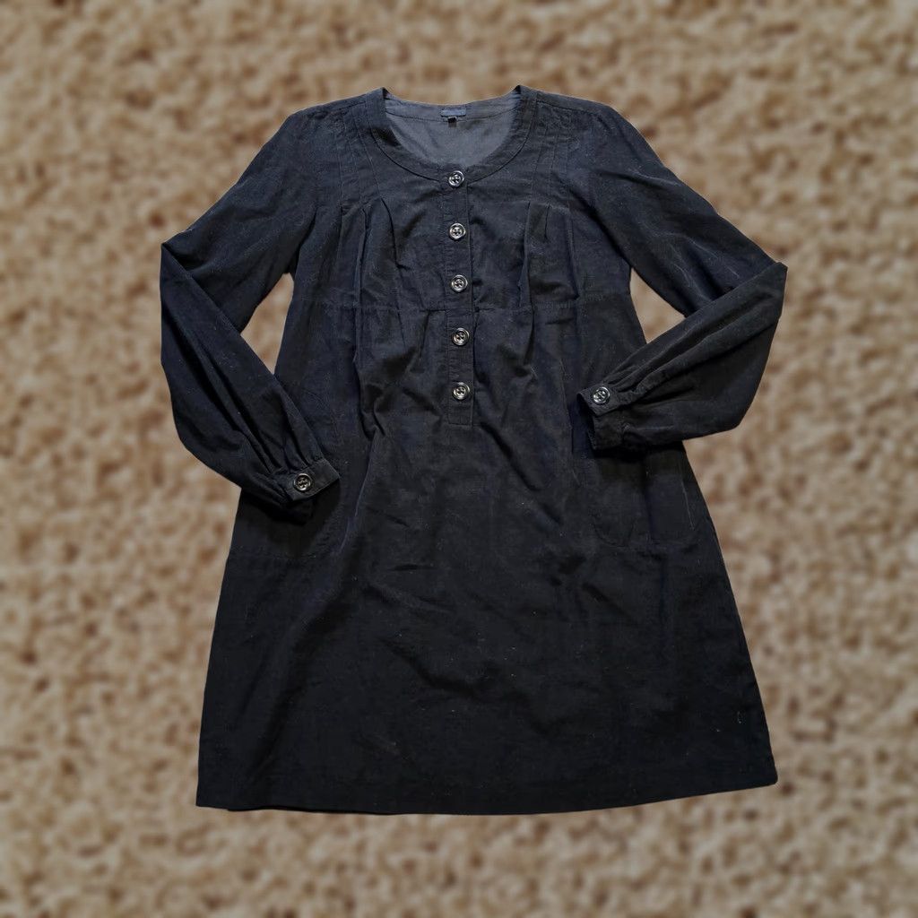 Hartford Hartford Dress Shirt Dress Womens Size 2 Black Corduroy Long Sleeve Capsule Minimalist Size XS / US 0-2 / IT 36-38 - 1 Thumbnail