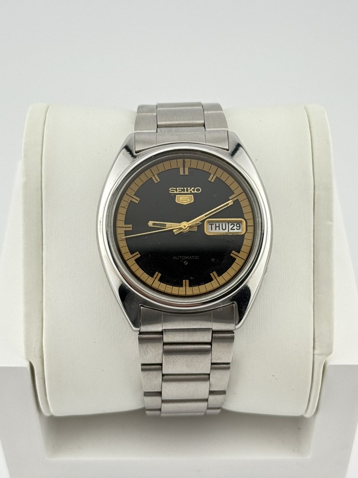 Seiko 6309 Black Dial Mens Automatic Watch 36mm Japan